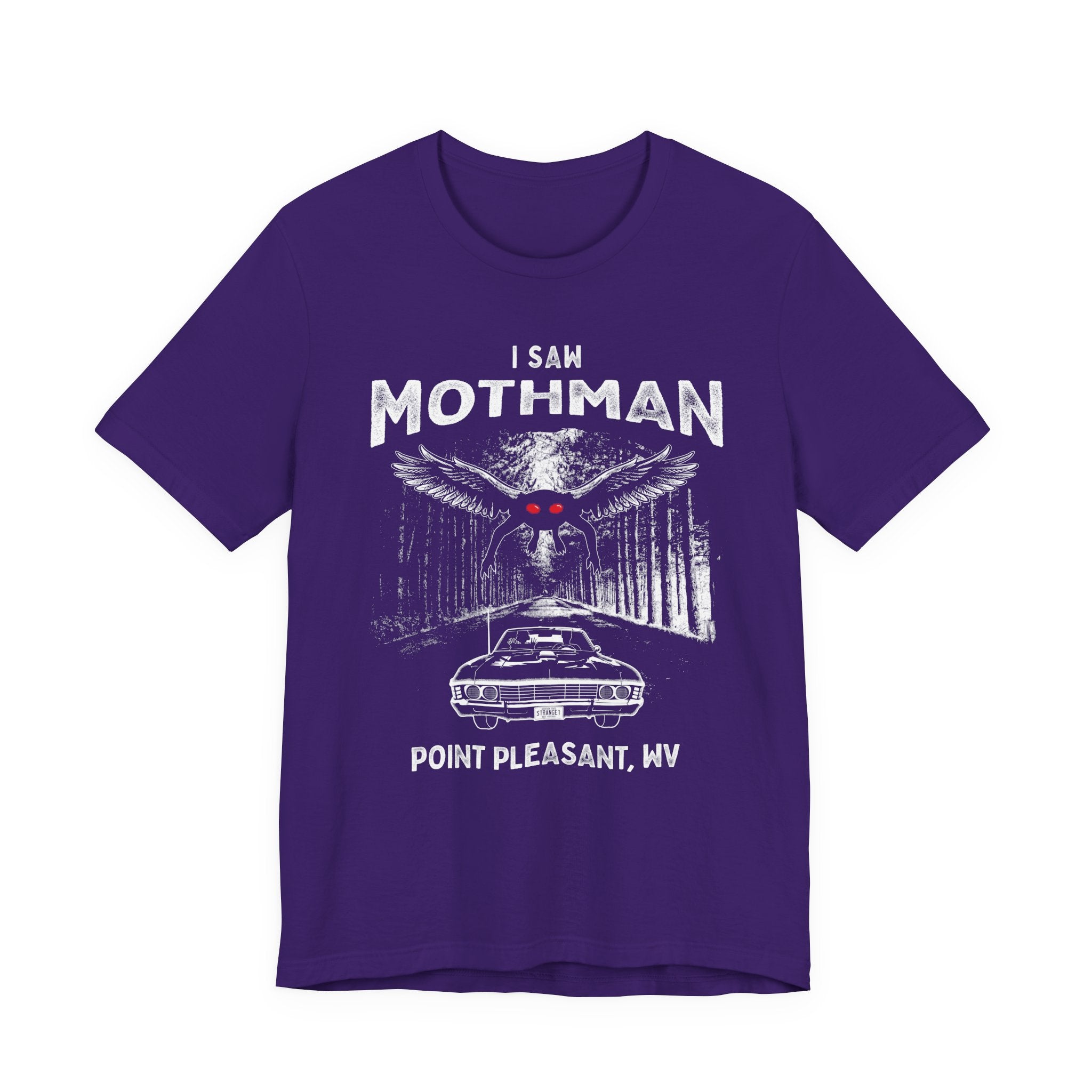 Mothman Graphic Tee — "I Saw Mothman" Point Pleasant WV Vintage Horror T-Shirt