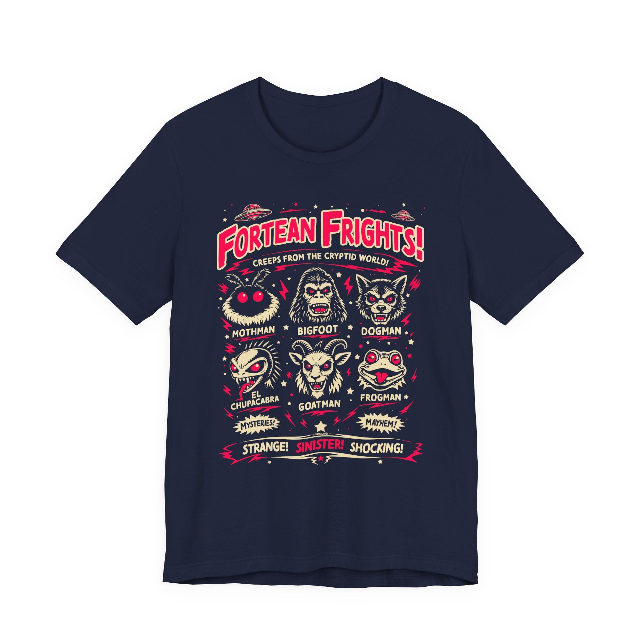 Fortean Frights! Monster Faces Creep Show Tee // Vintage Cryptid Horror T‑Shirt