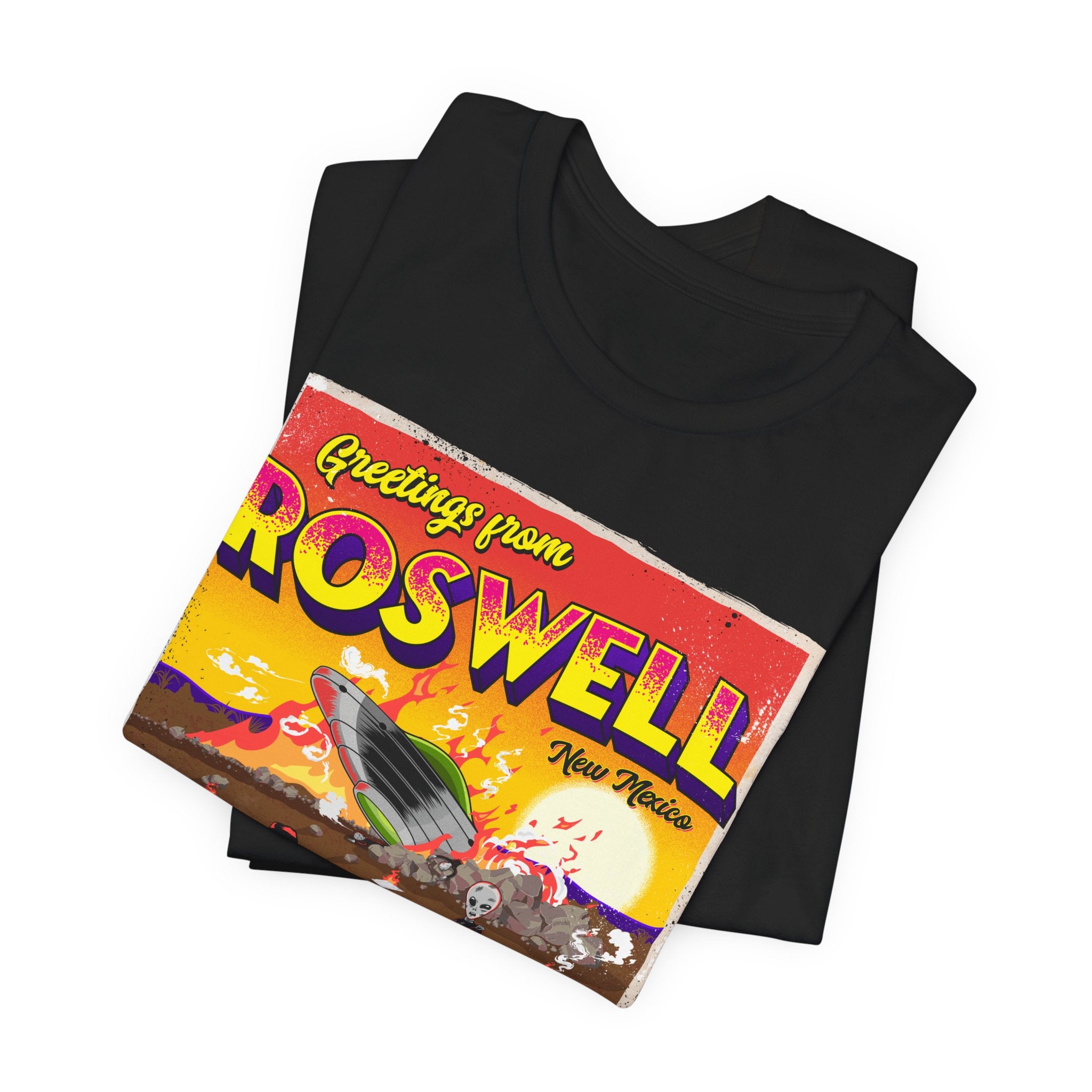 Roswell 1947 Vintage UFO Tee — Greetings From Roswell Alien Poster T-Shirt