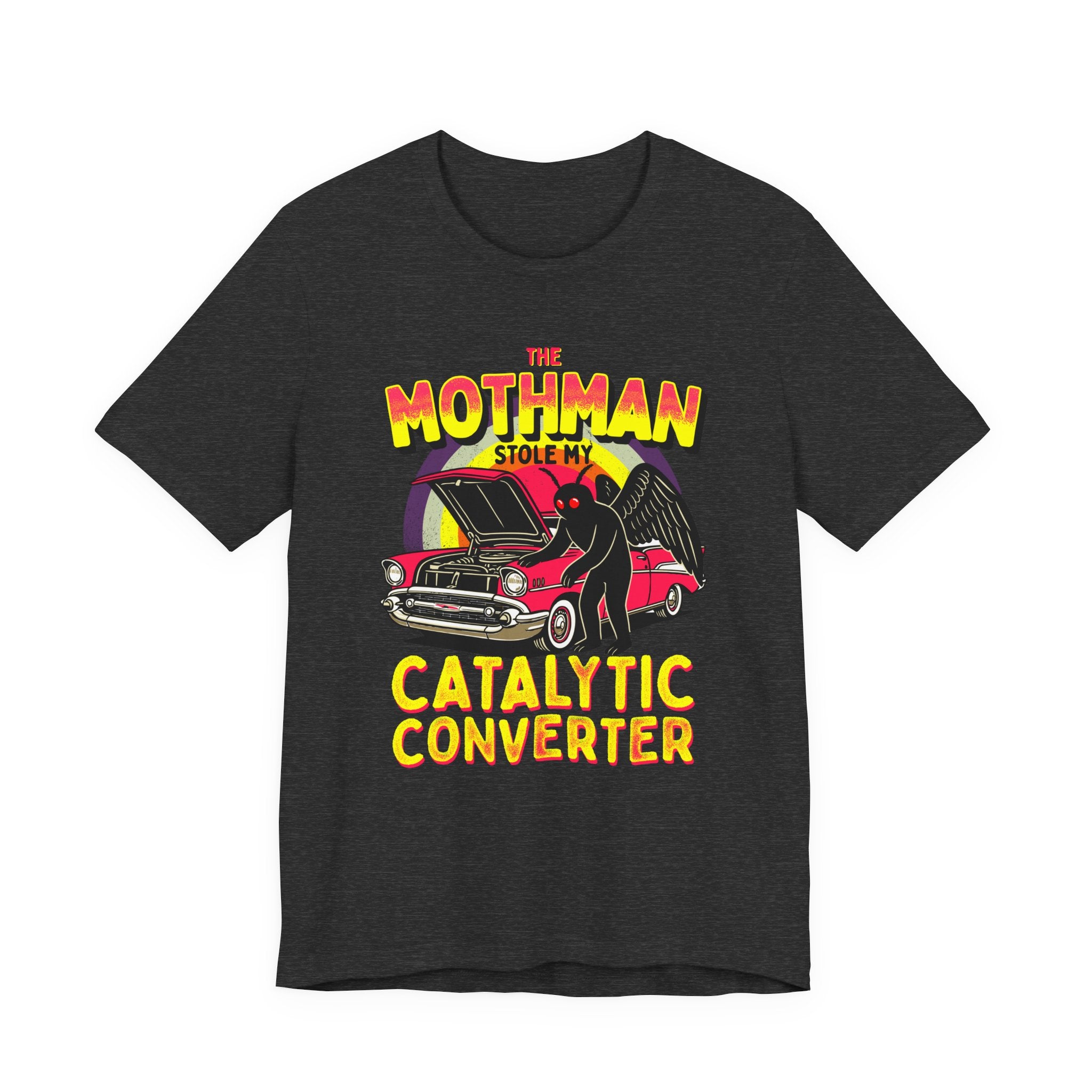 The Mothman Stole My Catalytic Converter" Retro Horror Car Tee