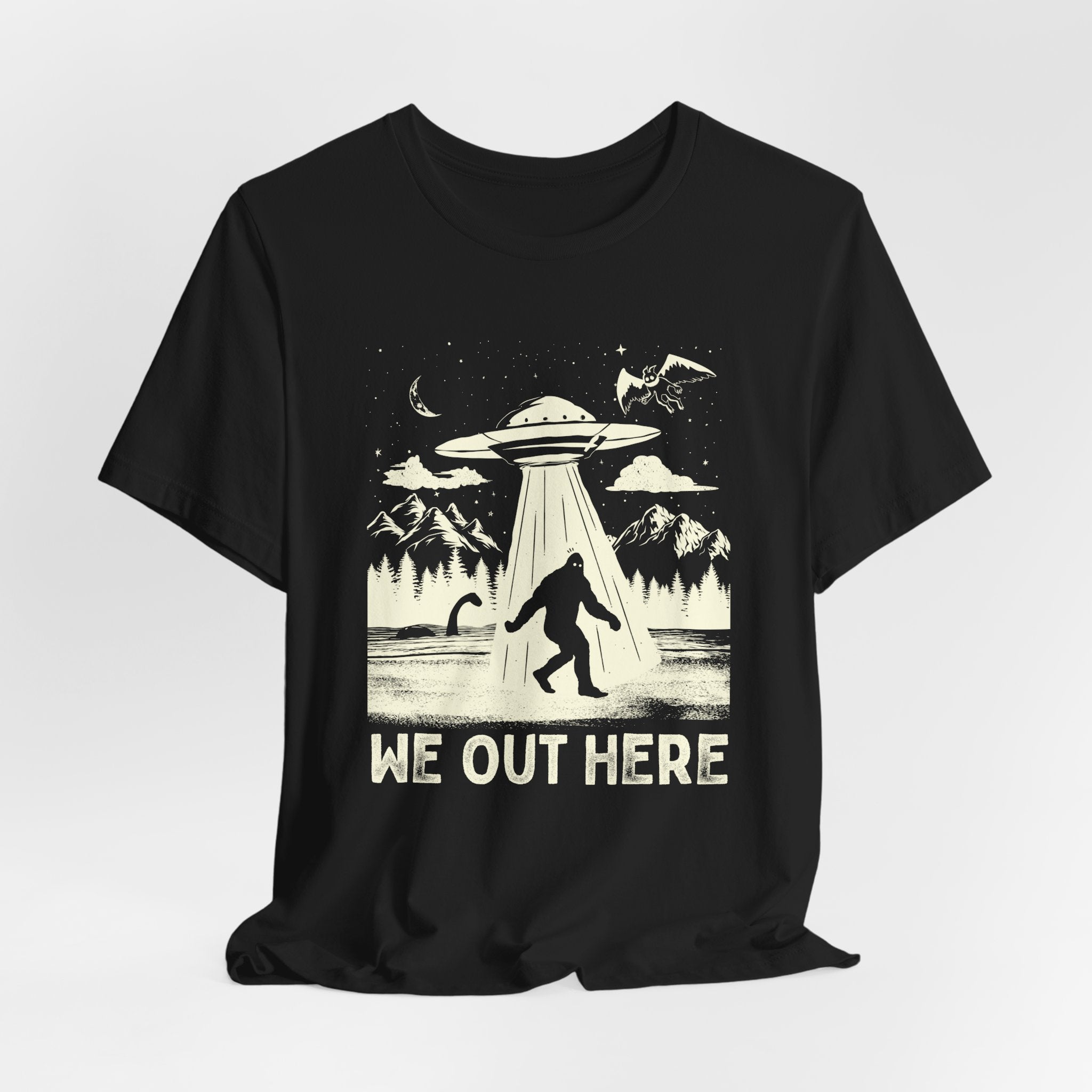 We Out Here Cryptids UFO T-Shirt