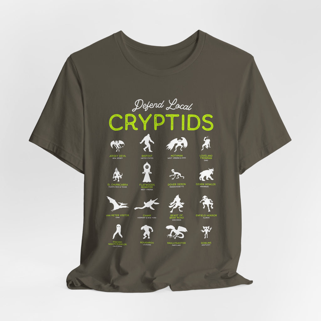 Cryptid Guide T-Shirt — "Defend Local Cryptids" Graphic Tee