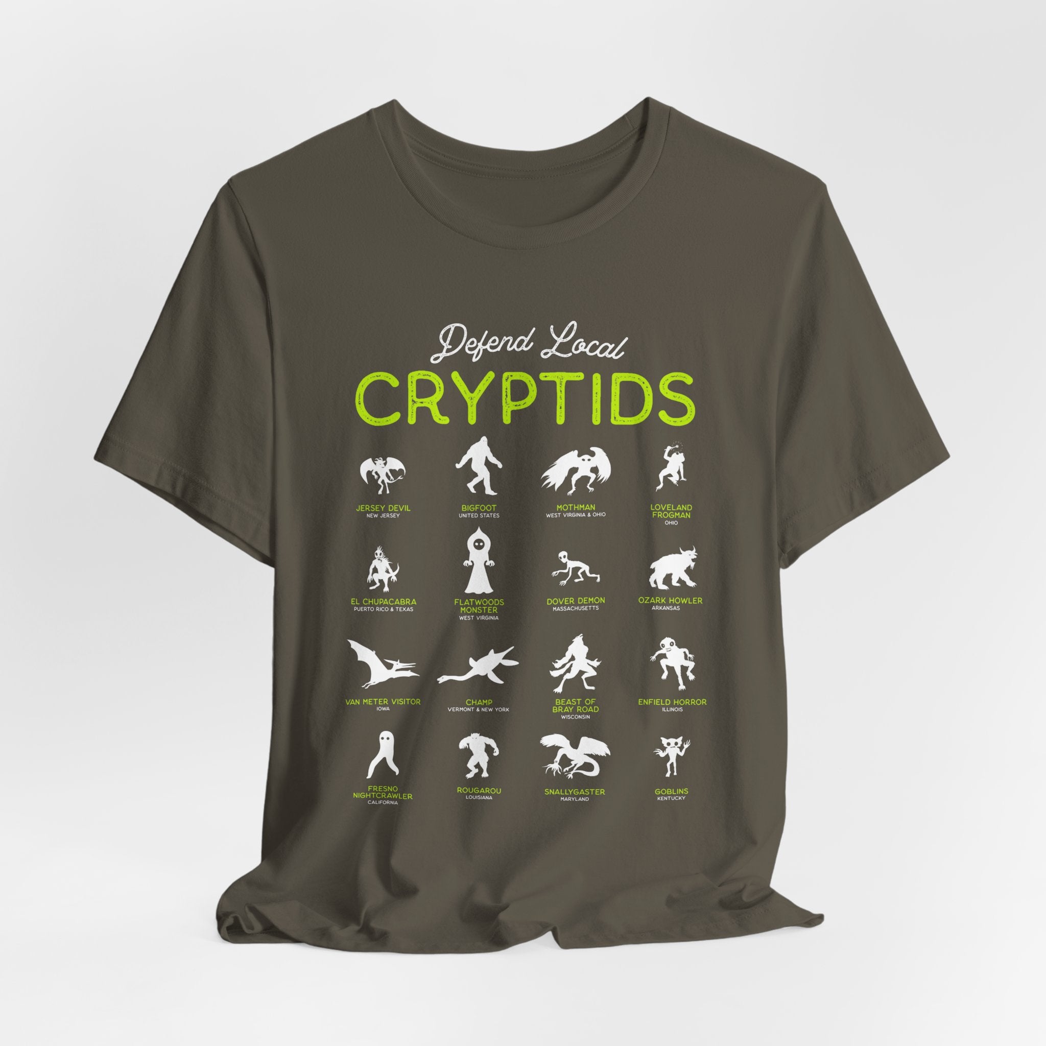 Cryptid Guide T-Shirt — "Defend Local Cryptids" Graphic Tee