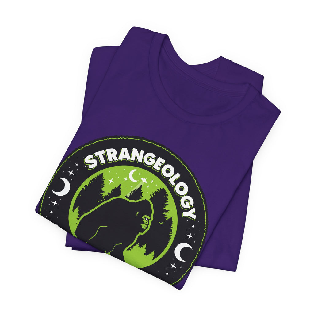 Strangeology Tee — "Exploring the Weird" Bigfoot Cryptid T-Shirt
