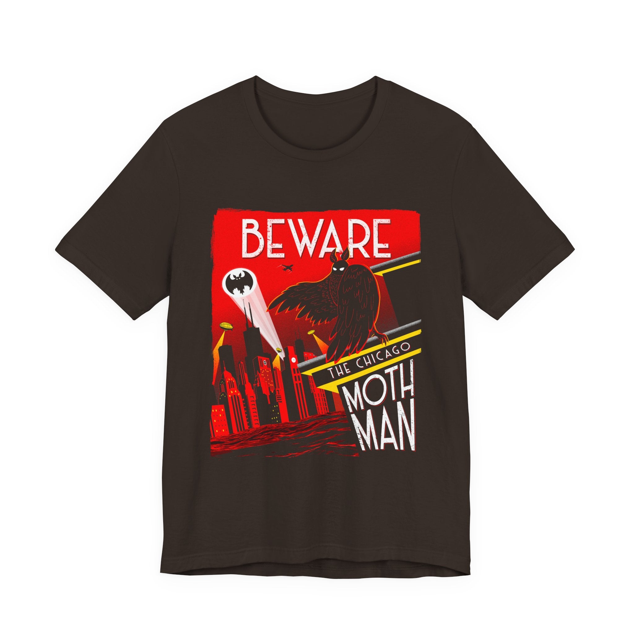 “Beware The Chicago Mothman” Retro Horror Graphic T-Shirt