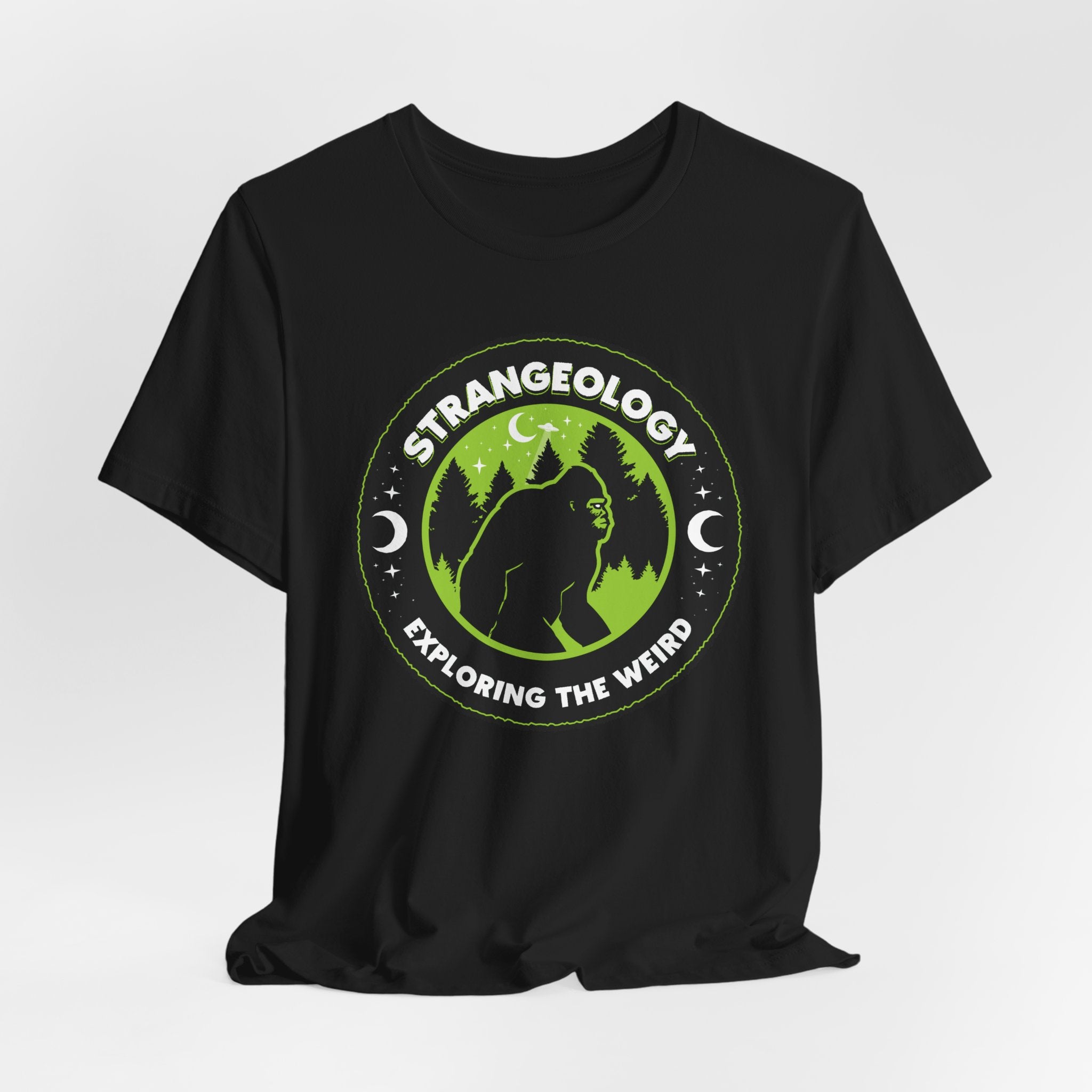 Strangeology Tee — "Exploring the Weird" Bigfoot Cryptid T-Shirt