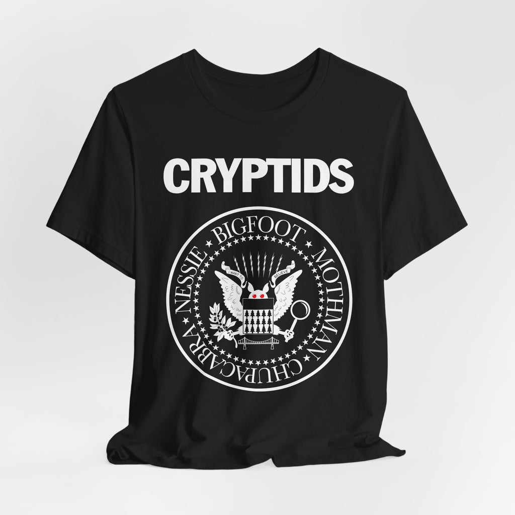 Cryptids PUNK Tee — Bigfoot, Nessie, Mothman & Chupacabra Graphic Shirt