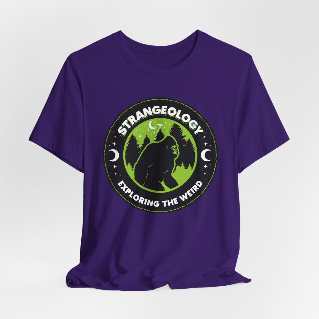 Strangeology Tee — "Exploring the Weird" Bigfoot Cryptid T-Shirt