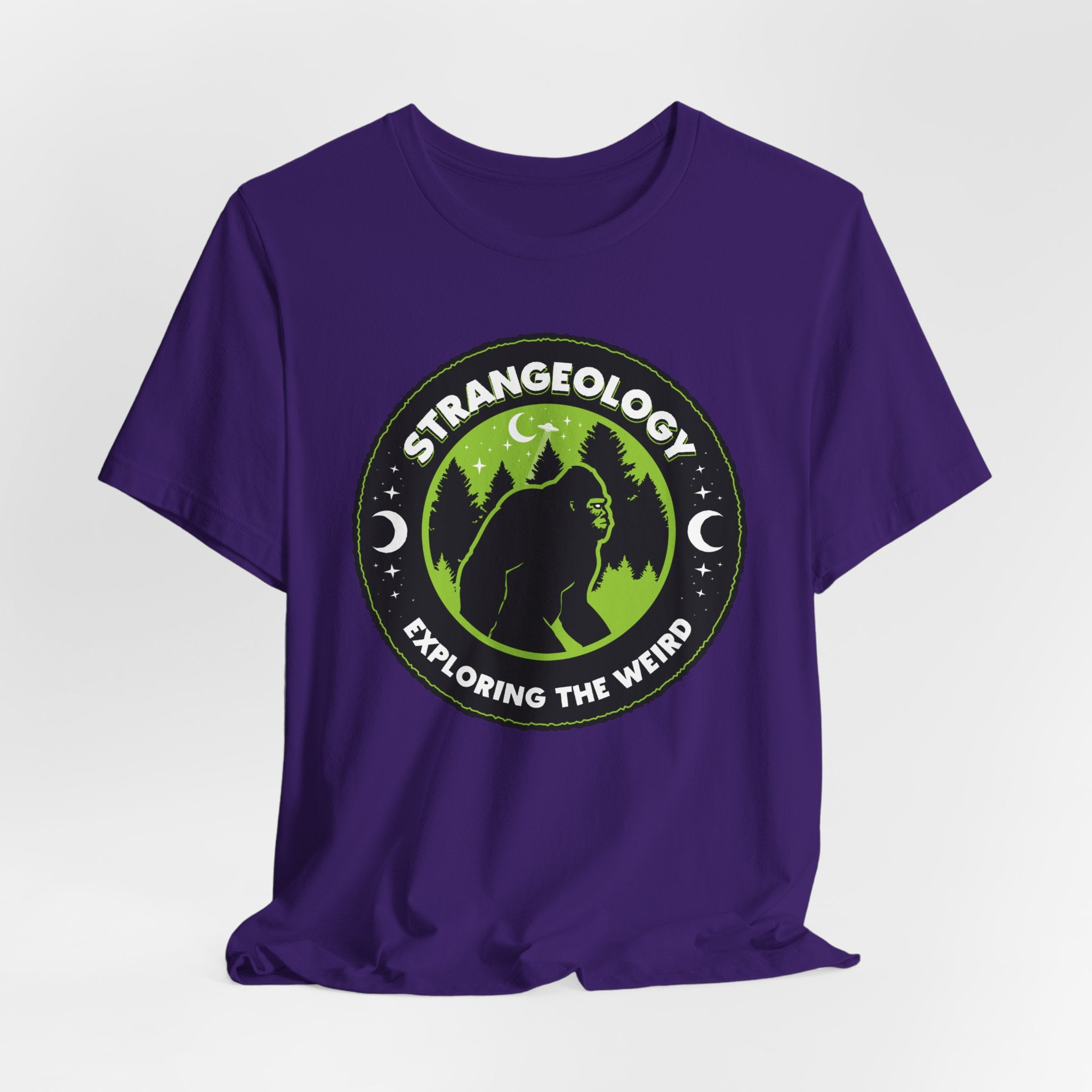 Strangeology Tee — "Exploring the Weird" Bigfoot Cryptid T-Shirt