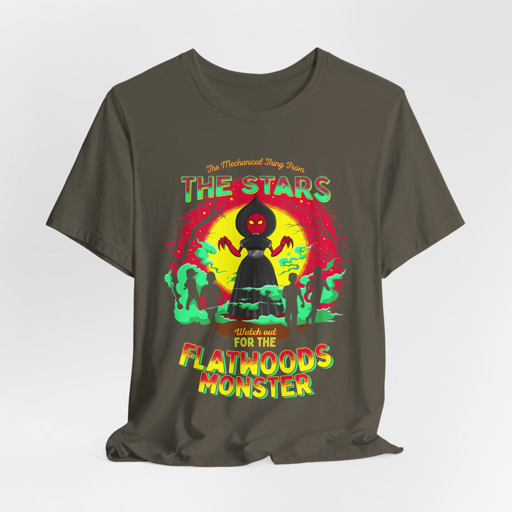 Flatwoods Monster T‑Shirt — 'The Stars Warned Us For The Flatwoods Monster' Retro Alien Tee