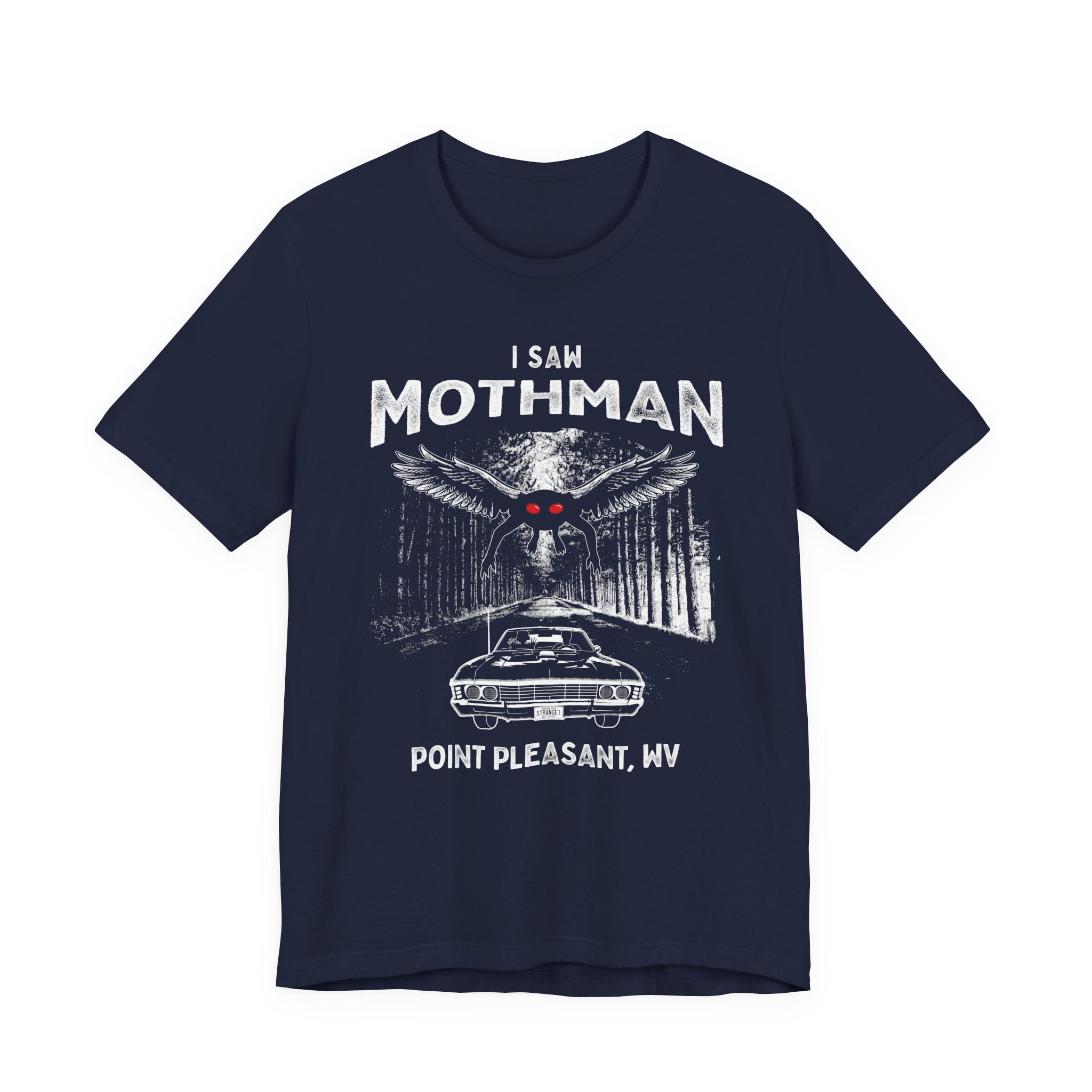 Mothman Graphic Tee — "I Saw Mothman" Point Pleasant WV Vintage Horror T-Shirt