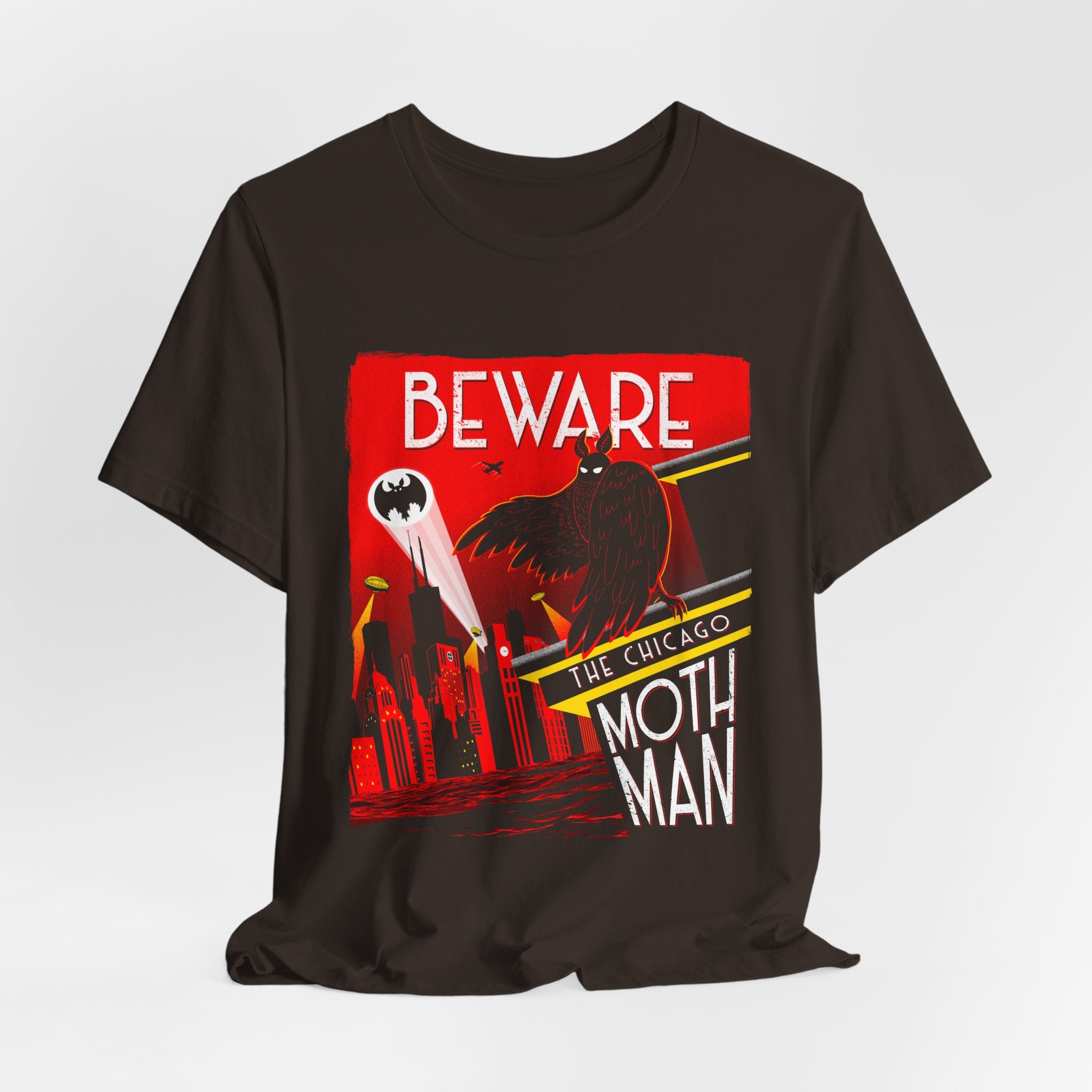 “Beware The Chicago Mothman” Retro Horror Graphic T-Shirt