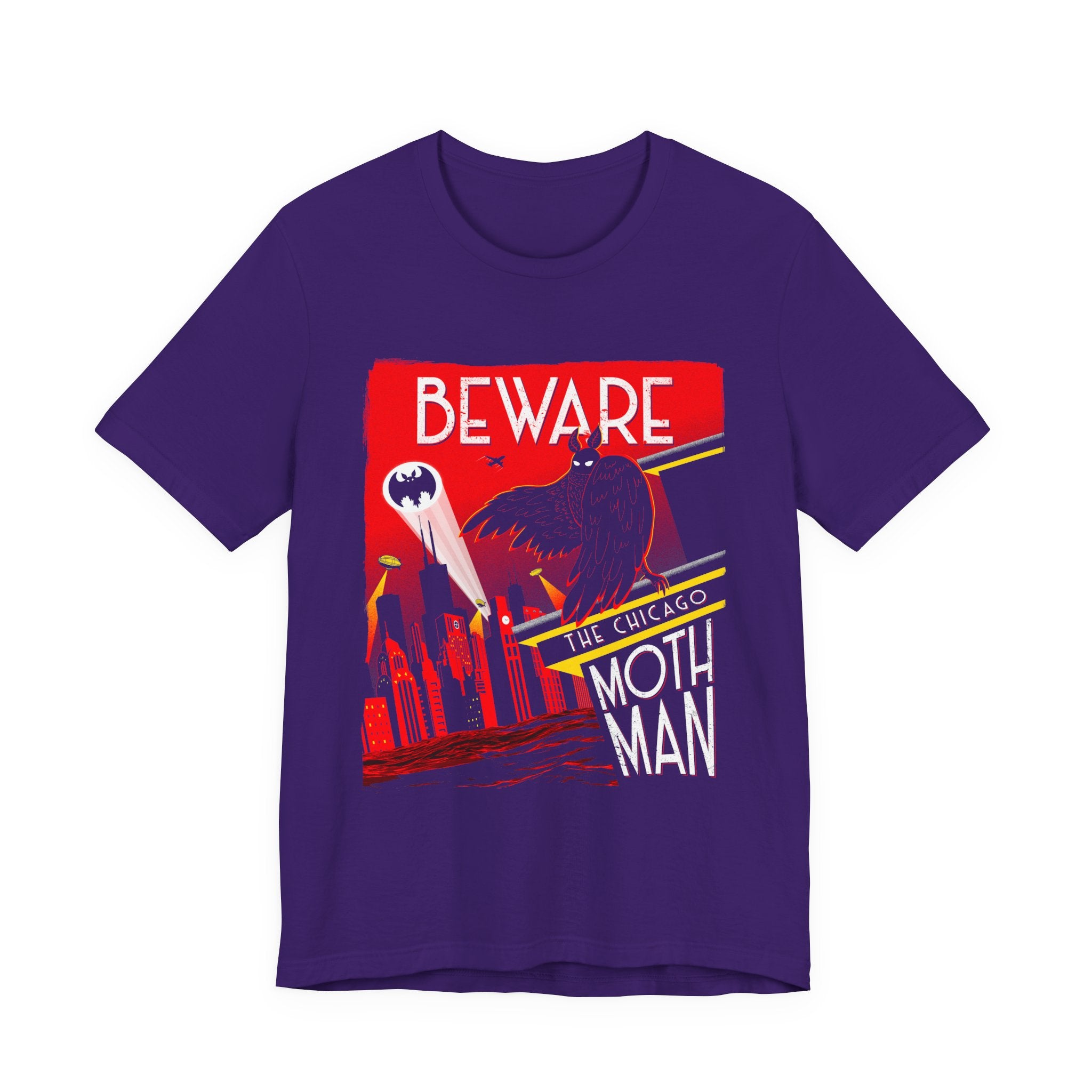 “Beware The Chicago Mothman” Retro Horror Graphic T-Shirt