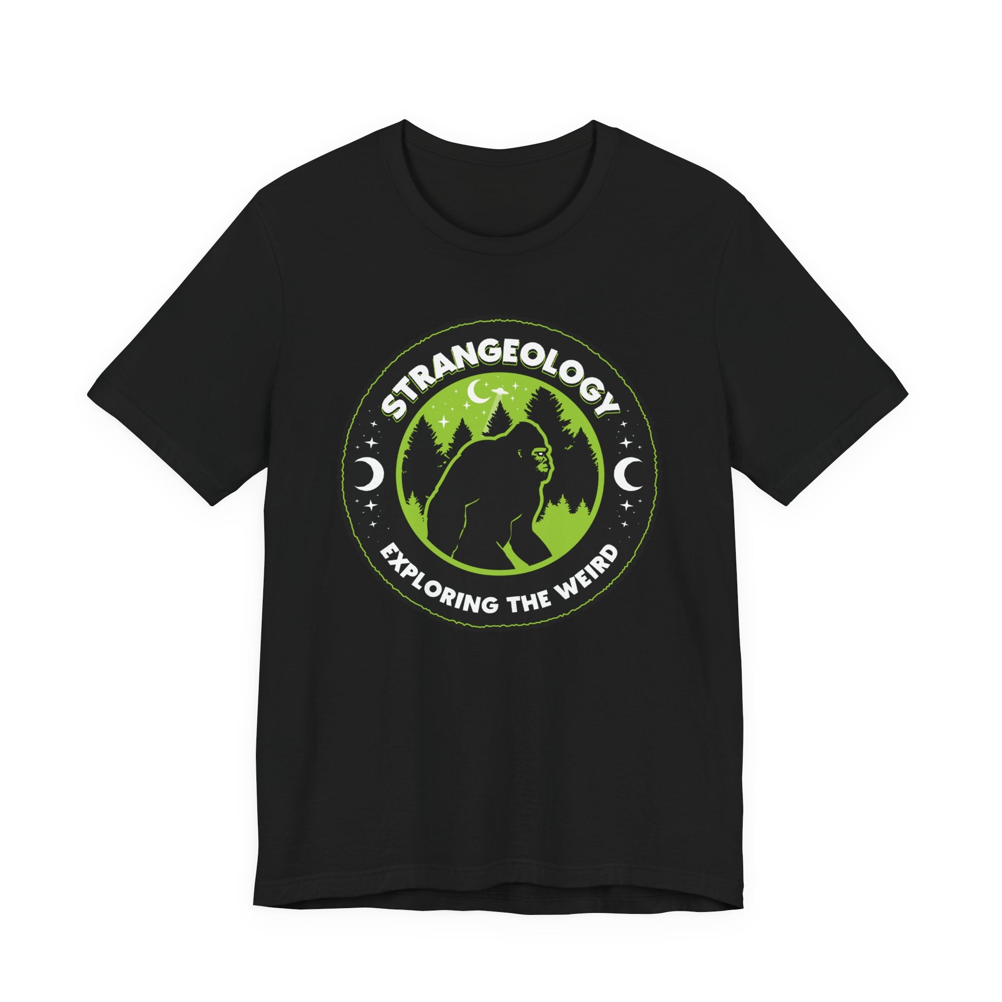 Strangeology Tee — "Exploring the Weird" Bigfoot Cryptid T-Shirt