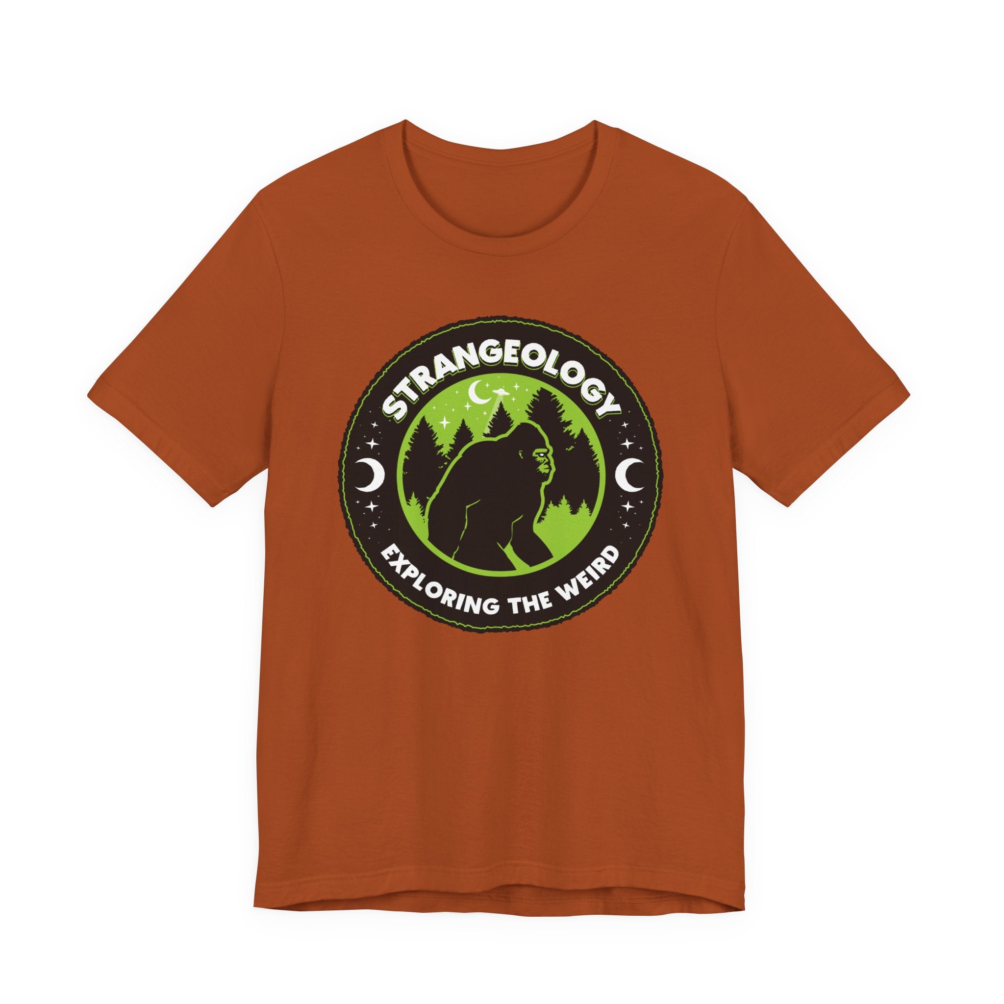 Strangeology Tee — "Exploring the Weird" Bigfoot Cryptid T-Shirt