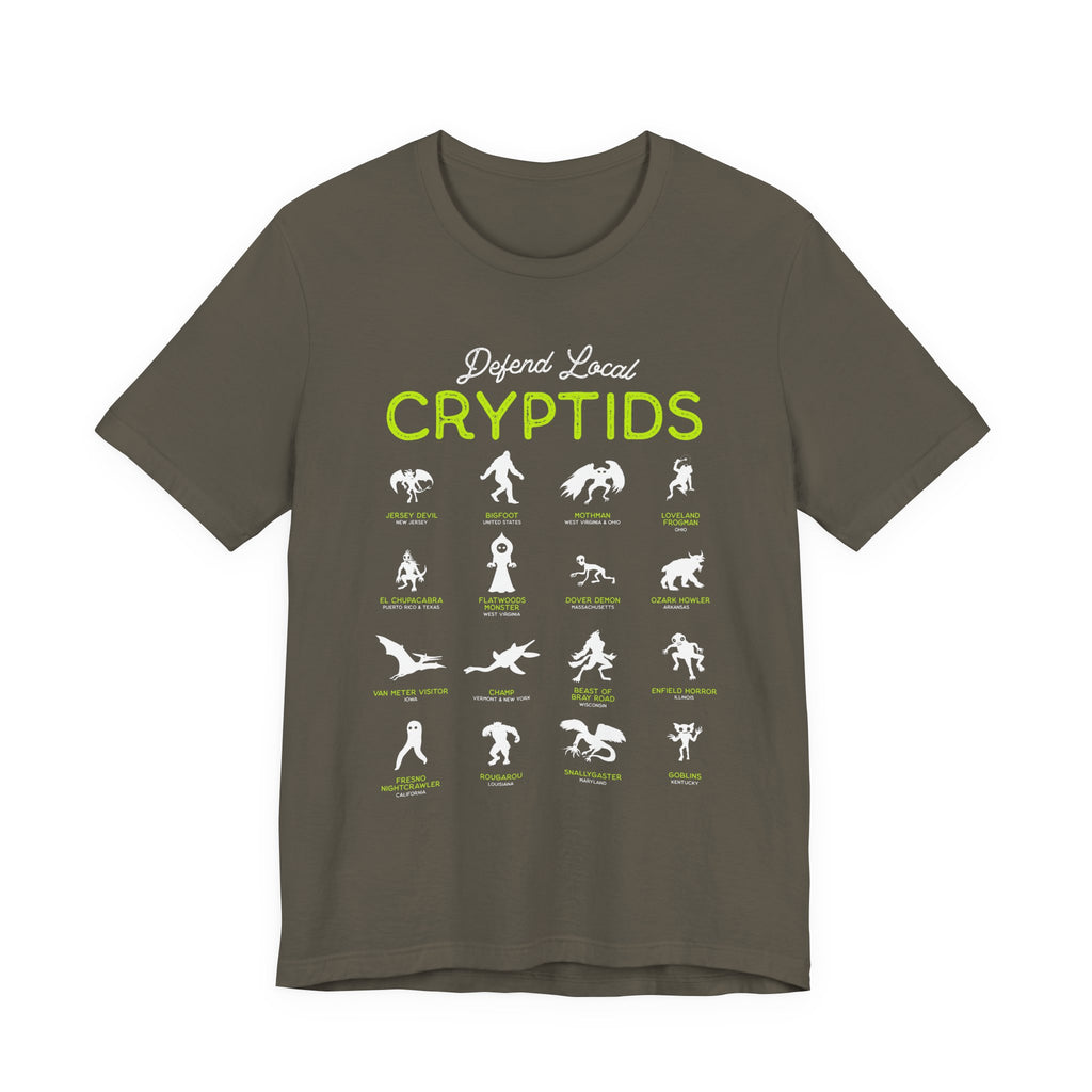 Cryptid Guide T-Shirt — "Defend Local Cryptids" Graphic Tee