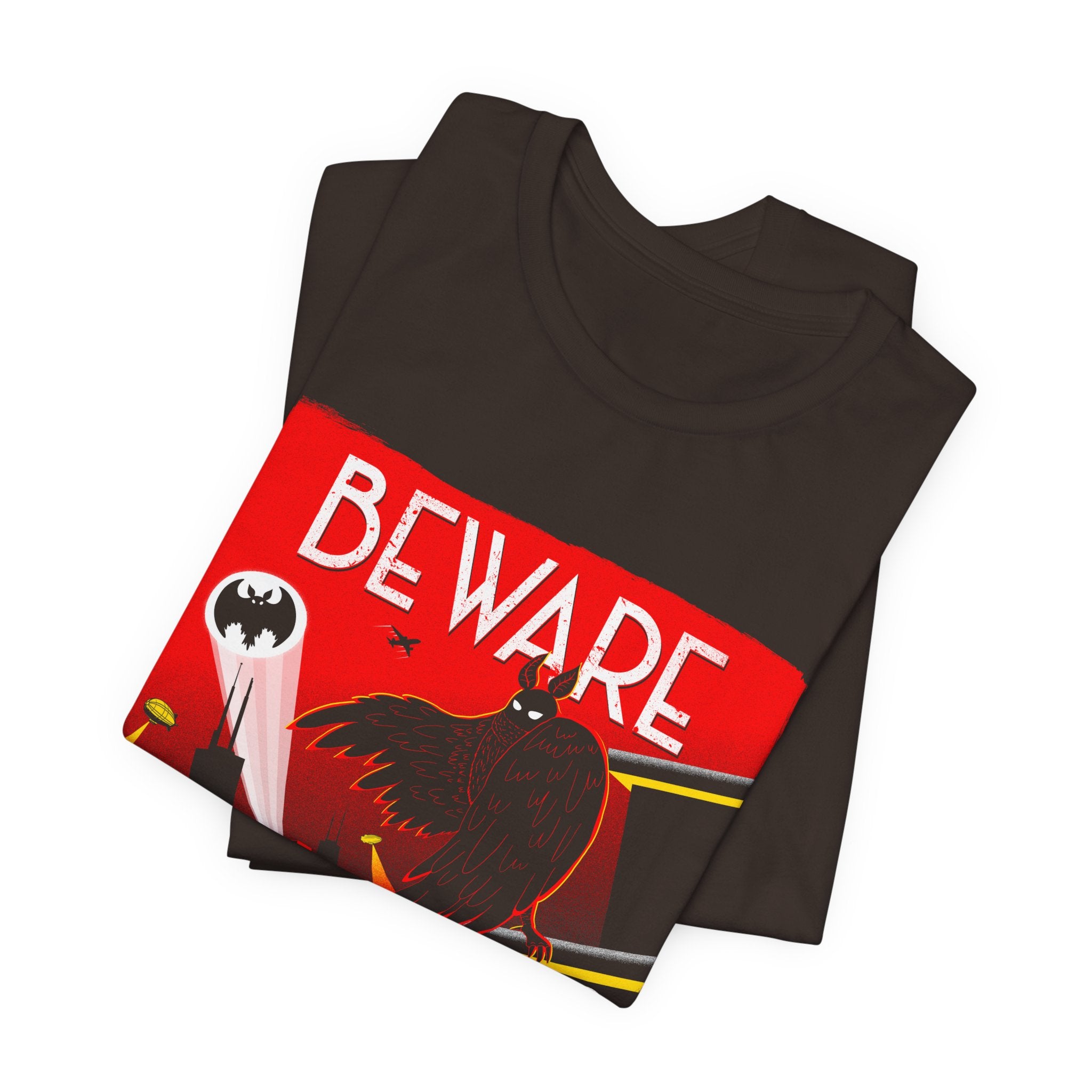 “Beware The Chicago Mothman” Retro Horror Graphic T-Shirt