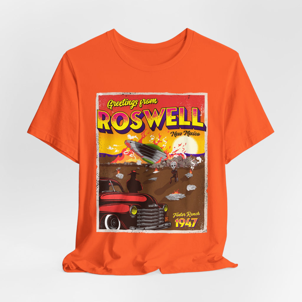 Roswell 1947 Vintage UFO Tee — Greetings From Roswell Alien Poster T-Shirt