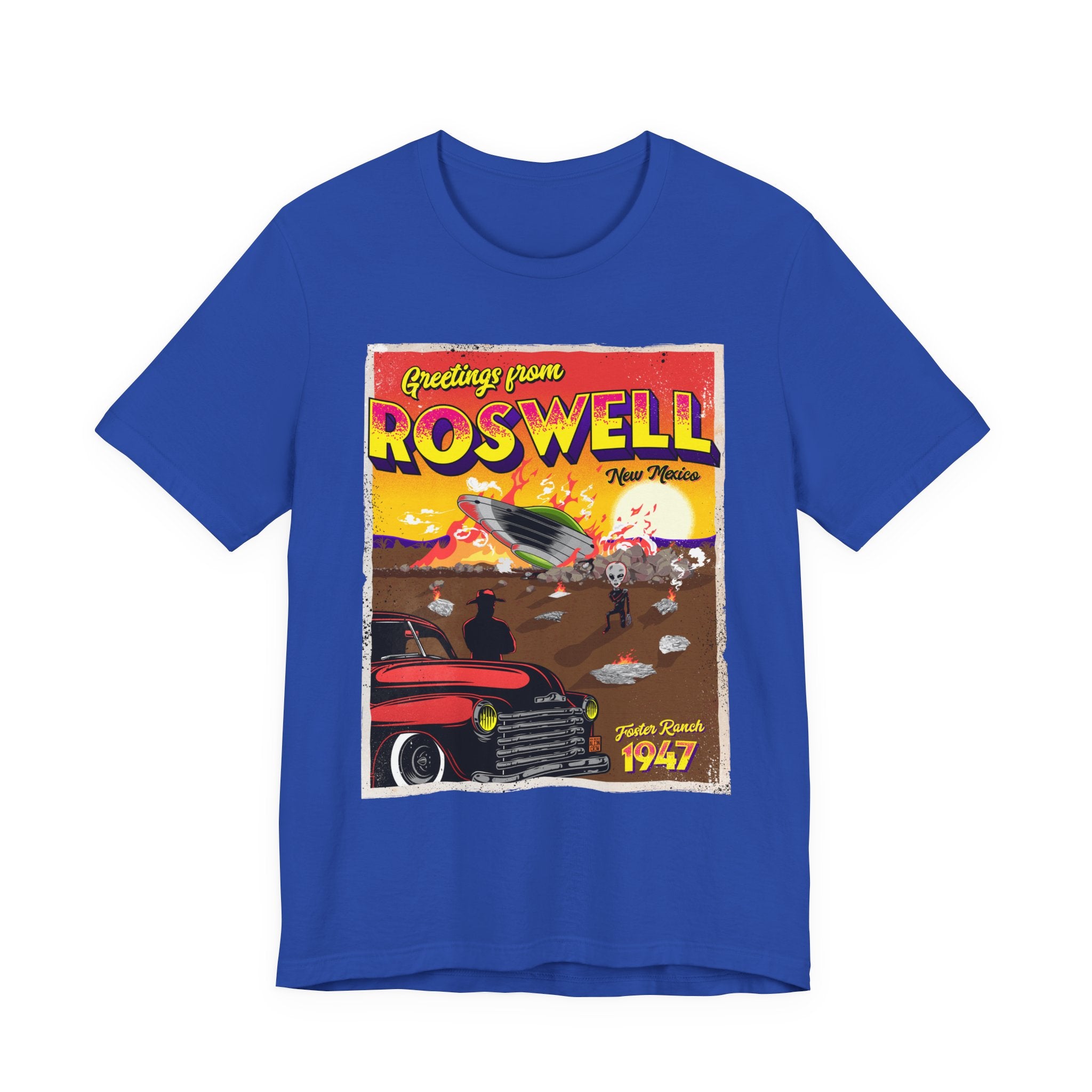 Roswell 1947 Vintage UFO Tee — Greetings From Roswell Alien Poster T-Shirt