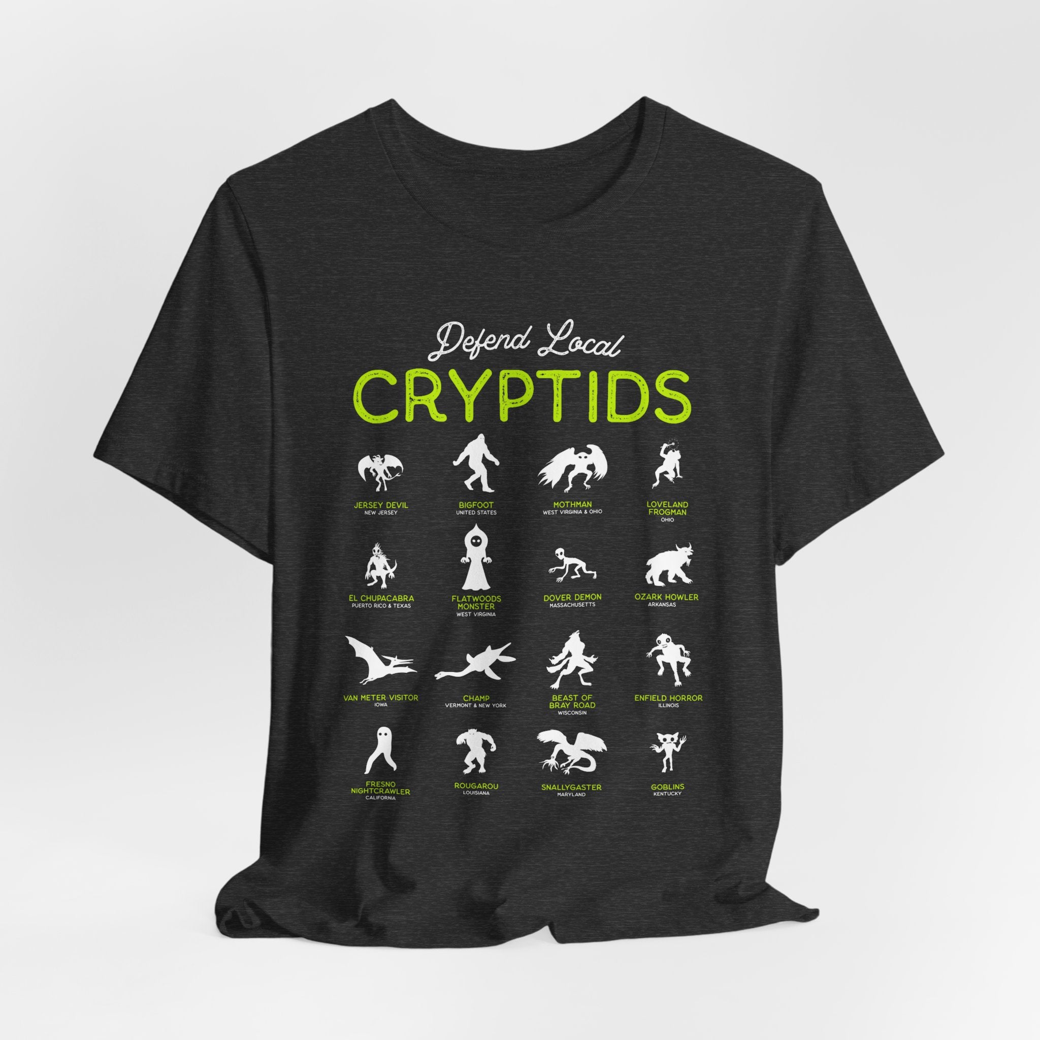 Cryptid Guide T-Shirt — "Defend Local Cryptids" Graphic Tee