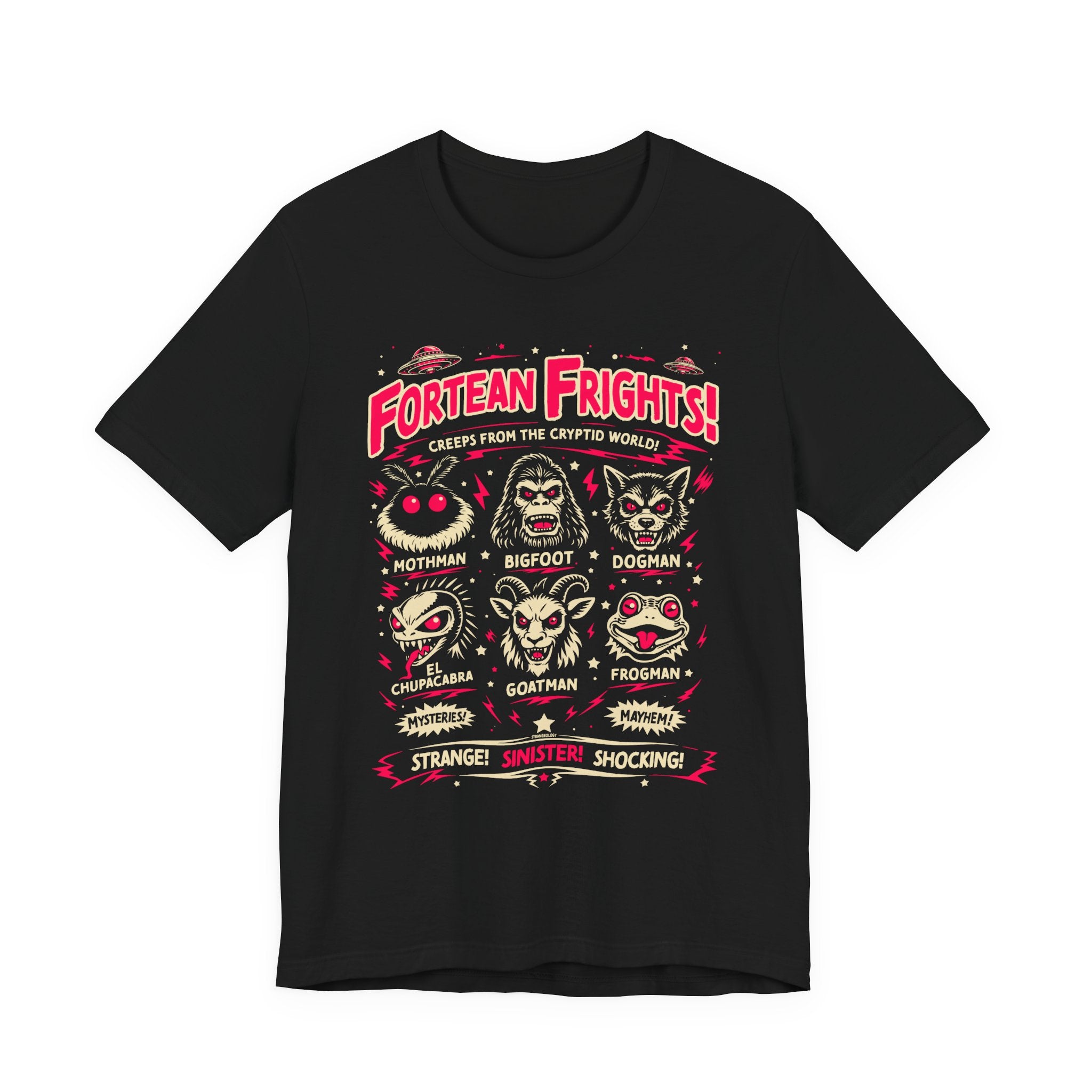 Fortean Frights! Monster Faces Creep Show Tee // Vintage Cryptid Horror T‑Shirt