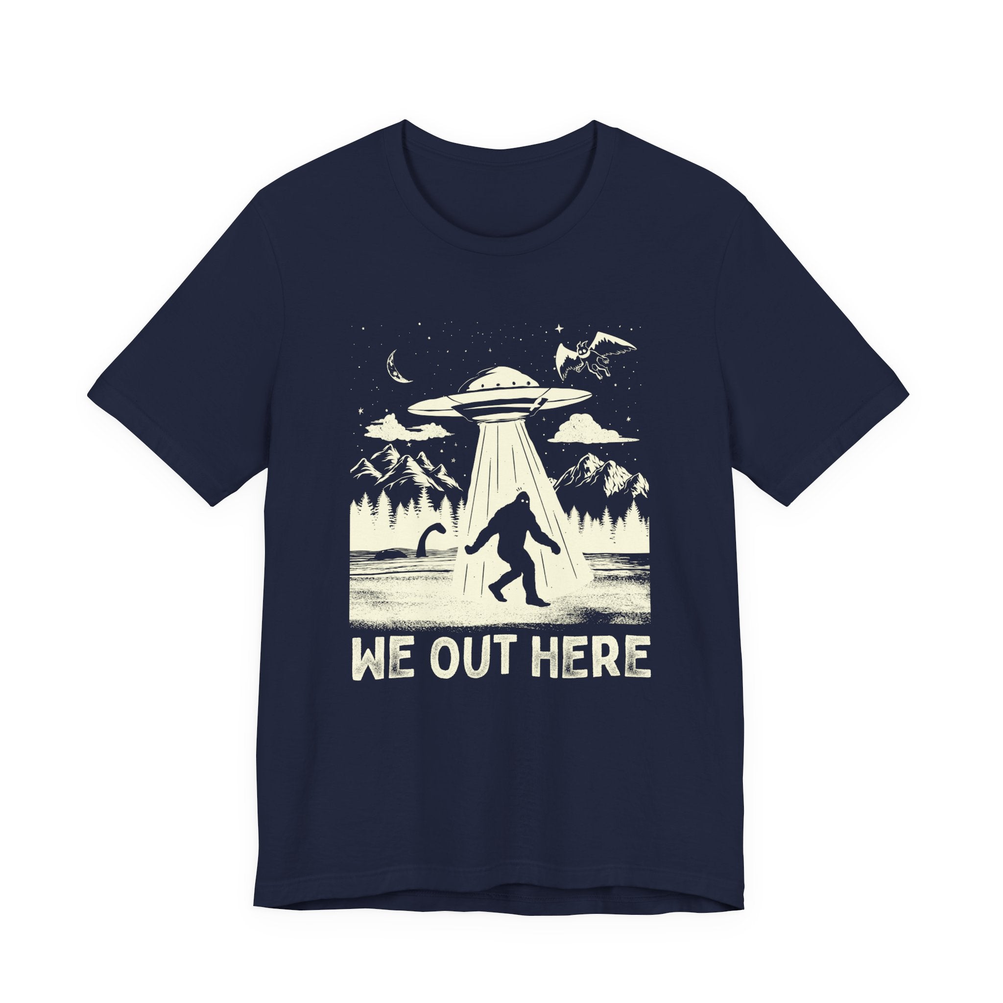 We Out Here Cryptids UFO T-Shirt
