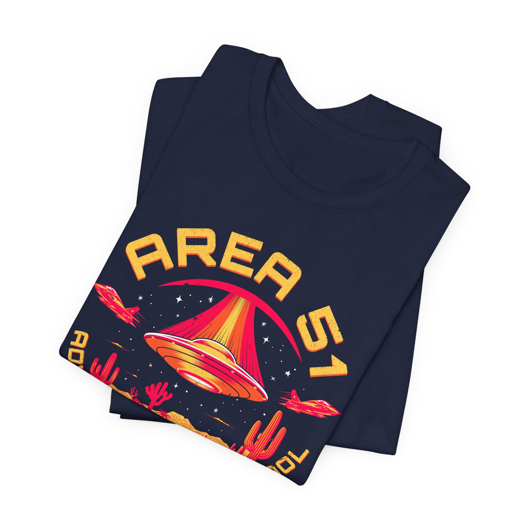 Area 51 Advanced Flight School T‑Shirt — Retro UFO Desert Graphic Tee