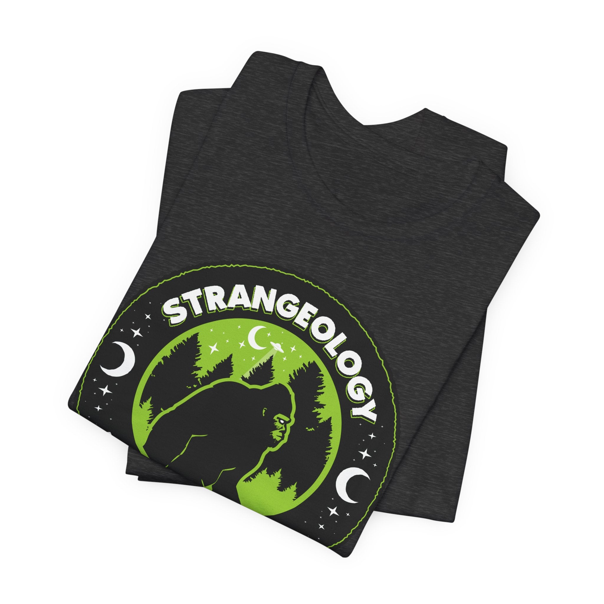 Strangeology Tee — "Exploring the Weird" Bigfoot Cryptid T-Shirt