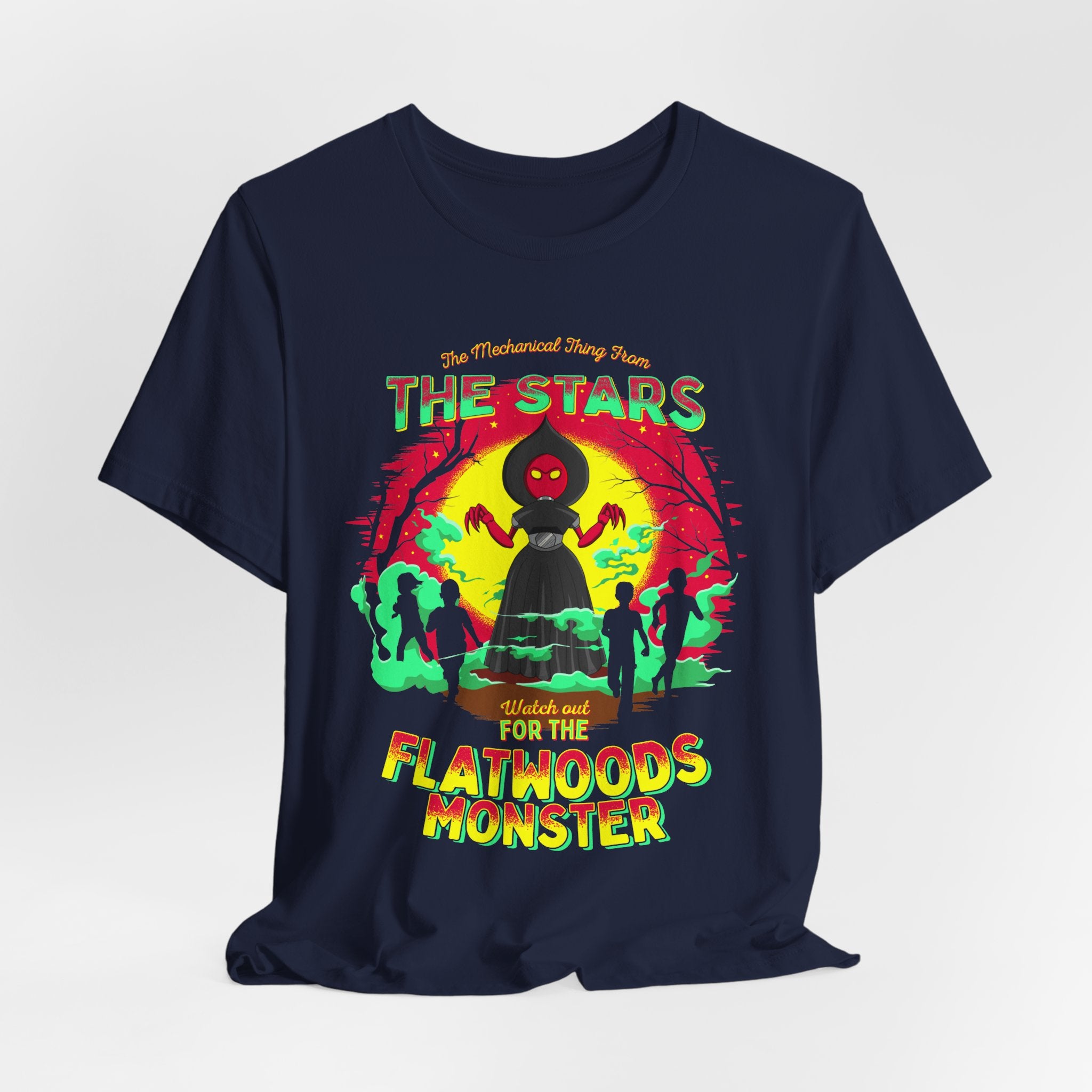 Flatwoods Monster T‑Shirt — 'The Stars Warned Us For The Flatwoods Monster' Retro Alien Tee