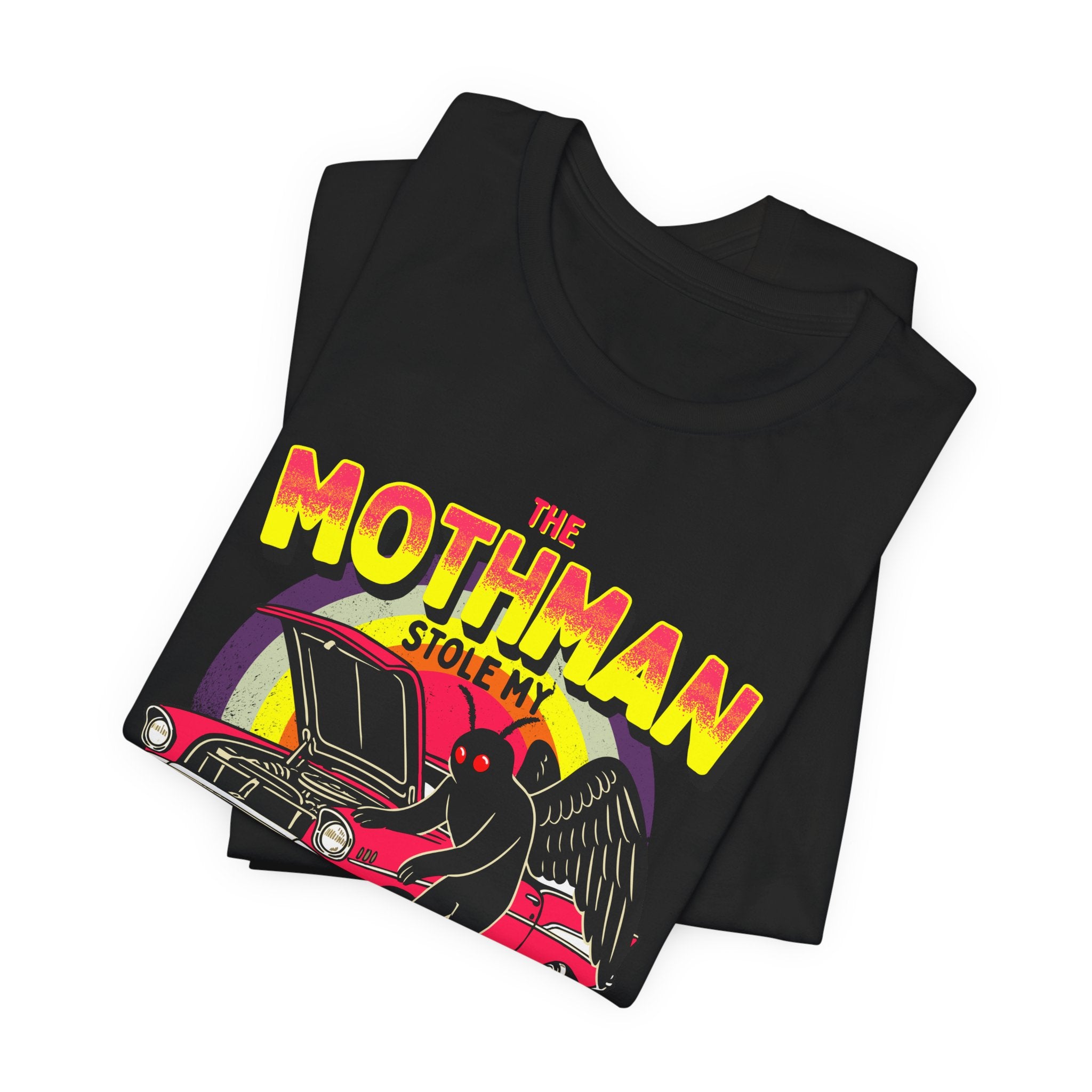 The Mothman Stole My Catalytic Converter" Retro Horror Car Tee