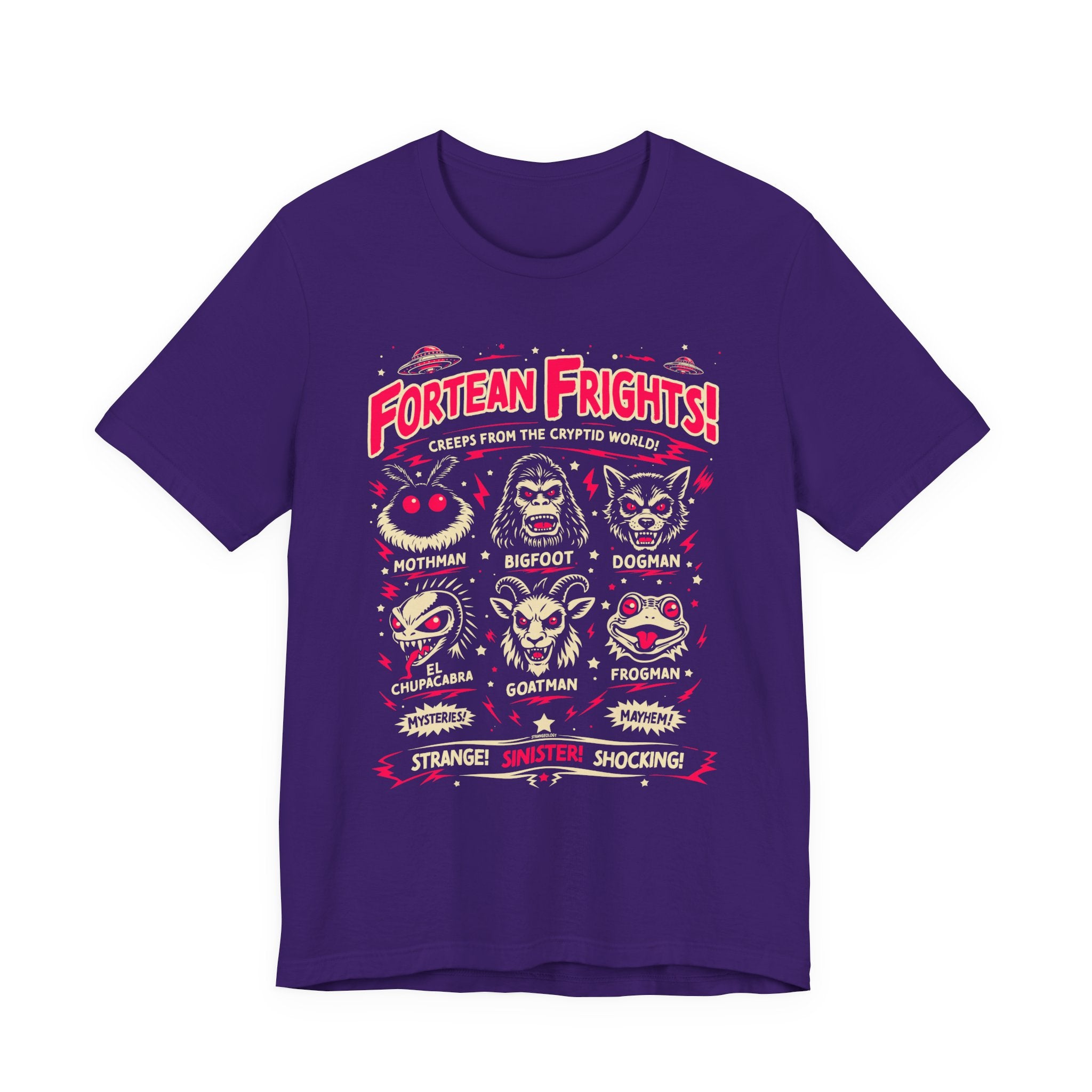 Fortean Frights! Monster Faces Creep Show Tee // Vintage Cryptid Horror T‑Shirt