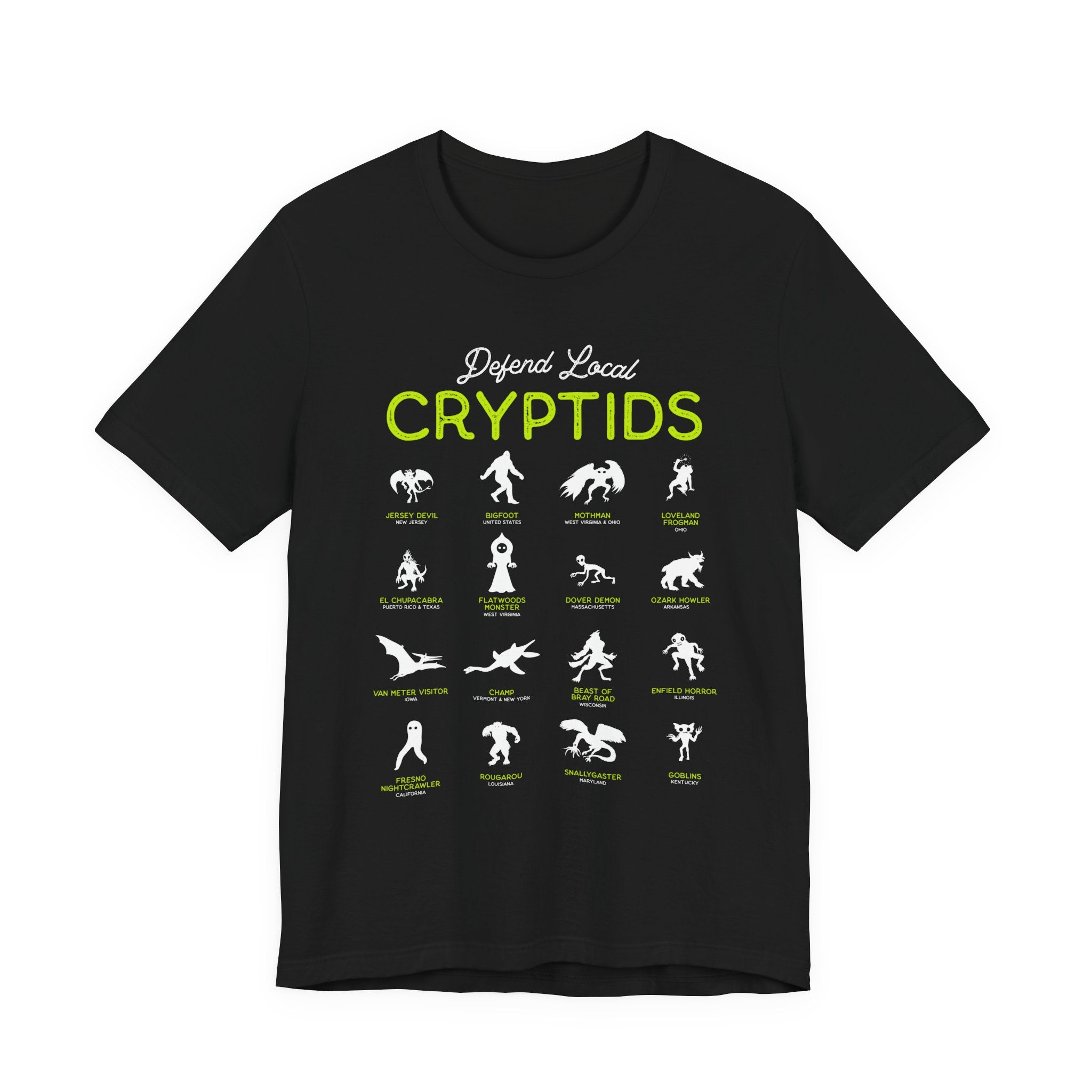 Cryptid Guide T-Shirt — "Defend Local Cryptids" Graphic Tee