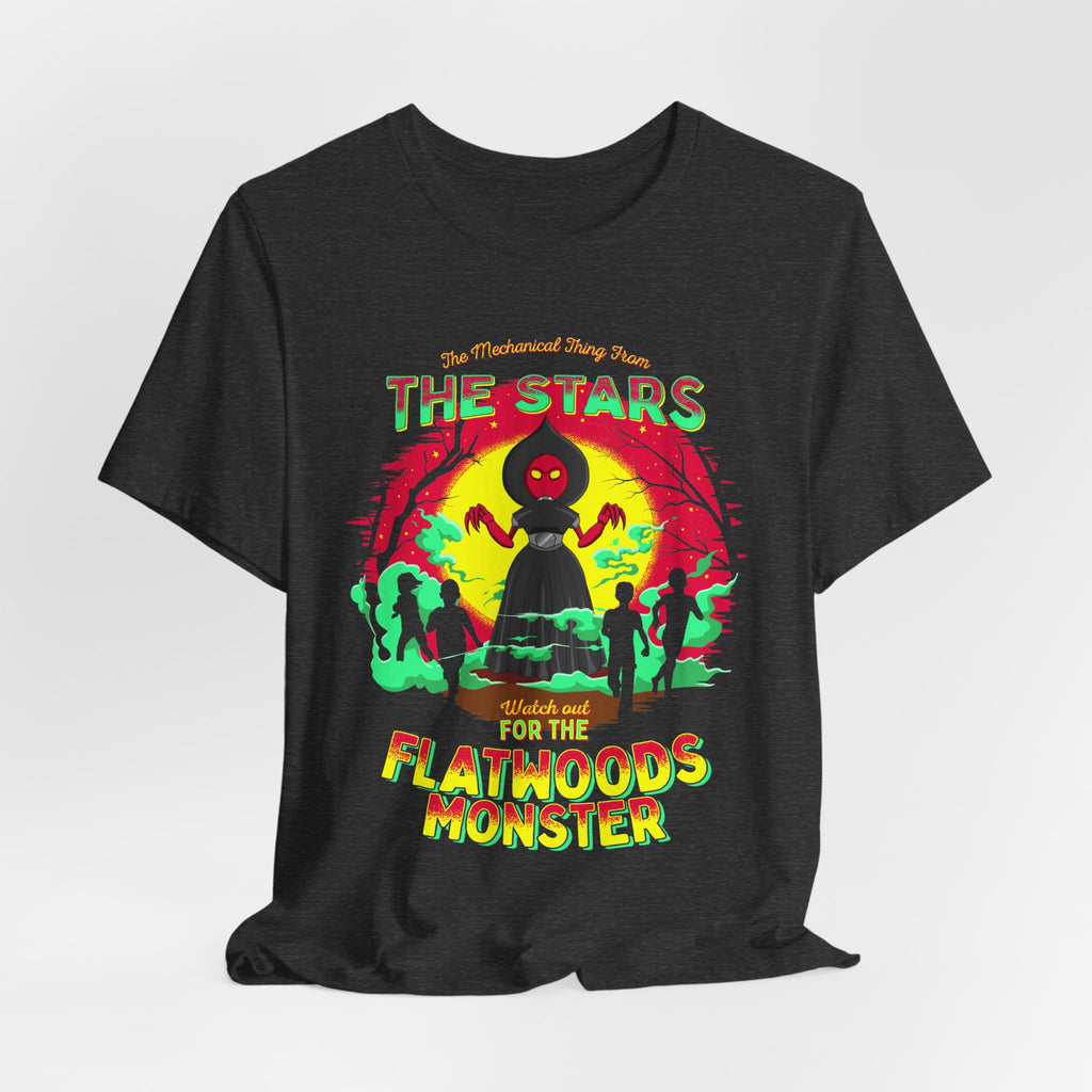 Flatwoods Monster T‑Shirt — 'The Stars Warned Us For The Flatwoods Monster' Retro Alien Tee