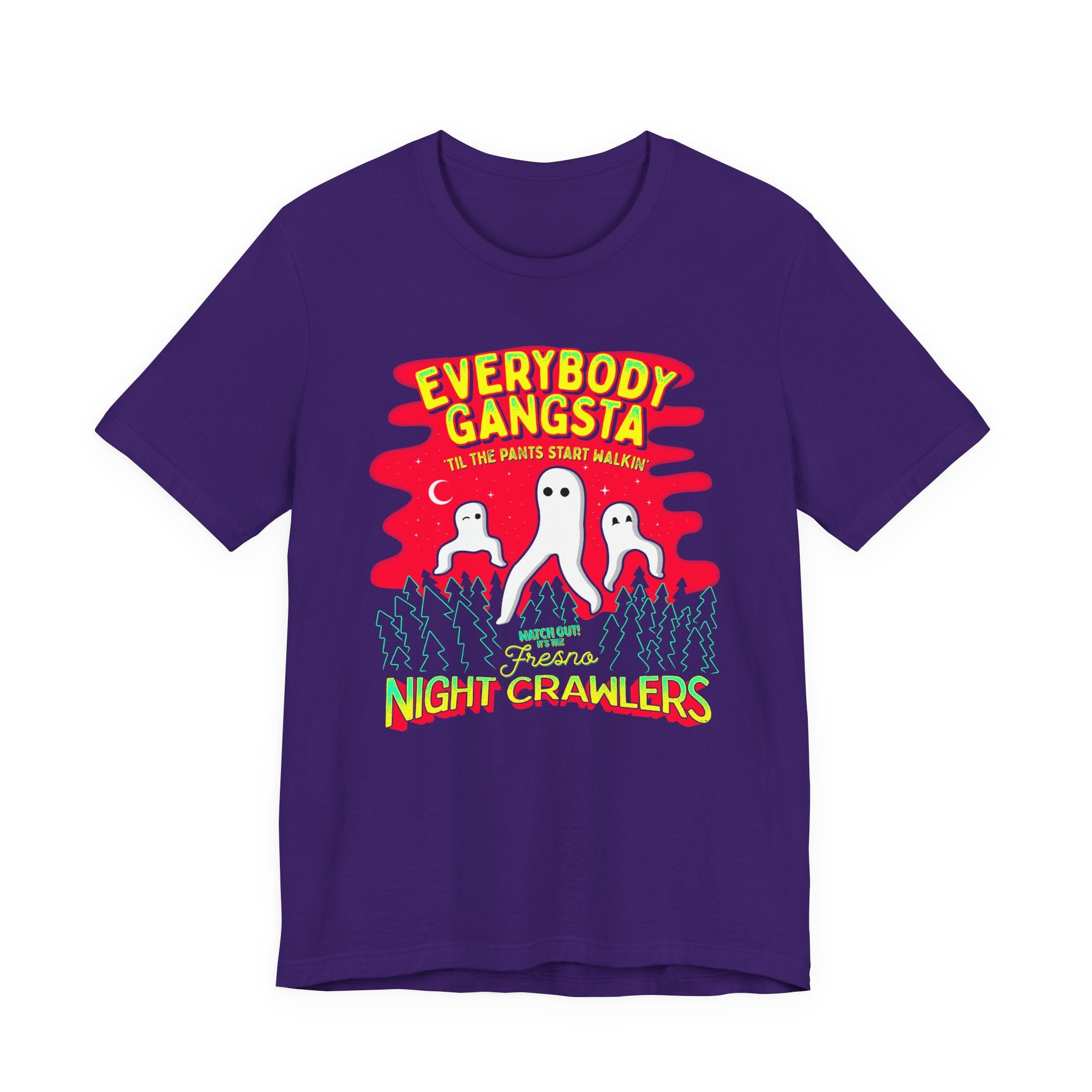 Everybody Gangsta Fresno Nightcrawlers T-Shirt — Funny Ghosts Camping Tee