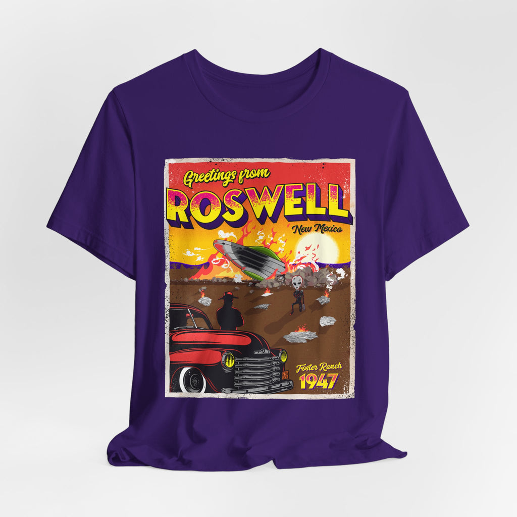 Roswell 1947 Vintage UFO Tee — Greetings From Roswell Alien Poster T-Shirt