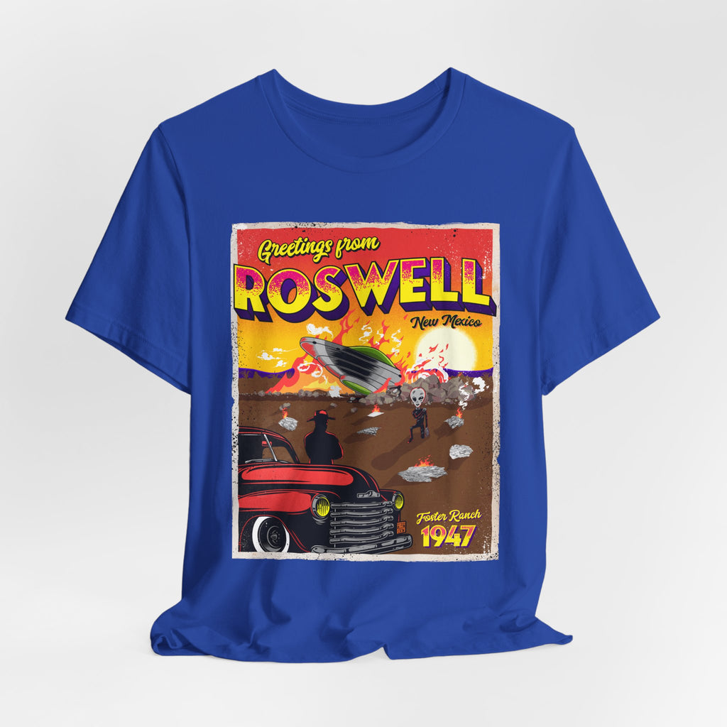 Roswell 1947 Vintage UFO Tee — Greetings From Roswell Alien Poster T-Shirt