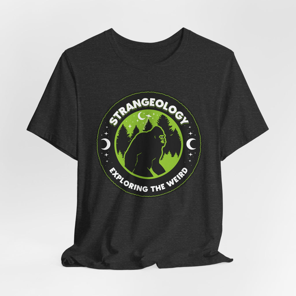Strangeology Tee — "Exploring the Weird" Bigfoot Cryptid T-Shirt