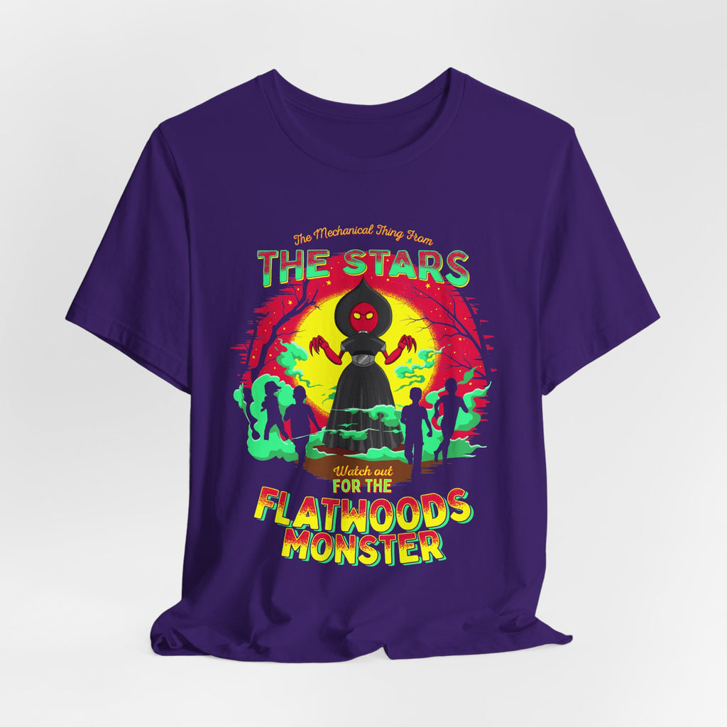 Flatwoods Monster T‑Shirt — 'The Stars Warned Us For The Flatwoods Monster' Retro Alien Tee