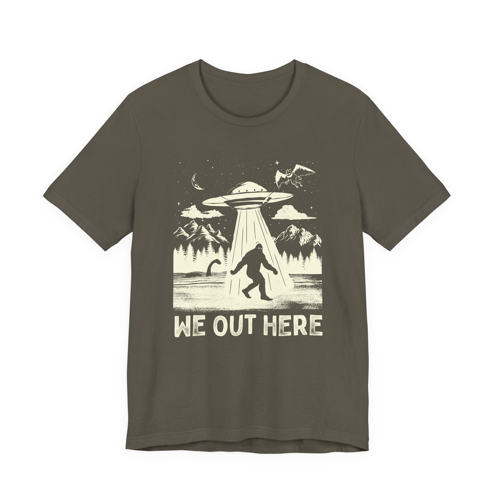 We Out Here Cryptids UFO T-Shirt