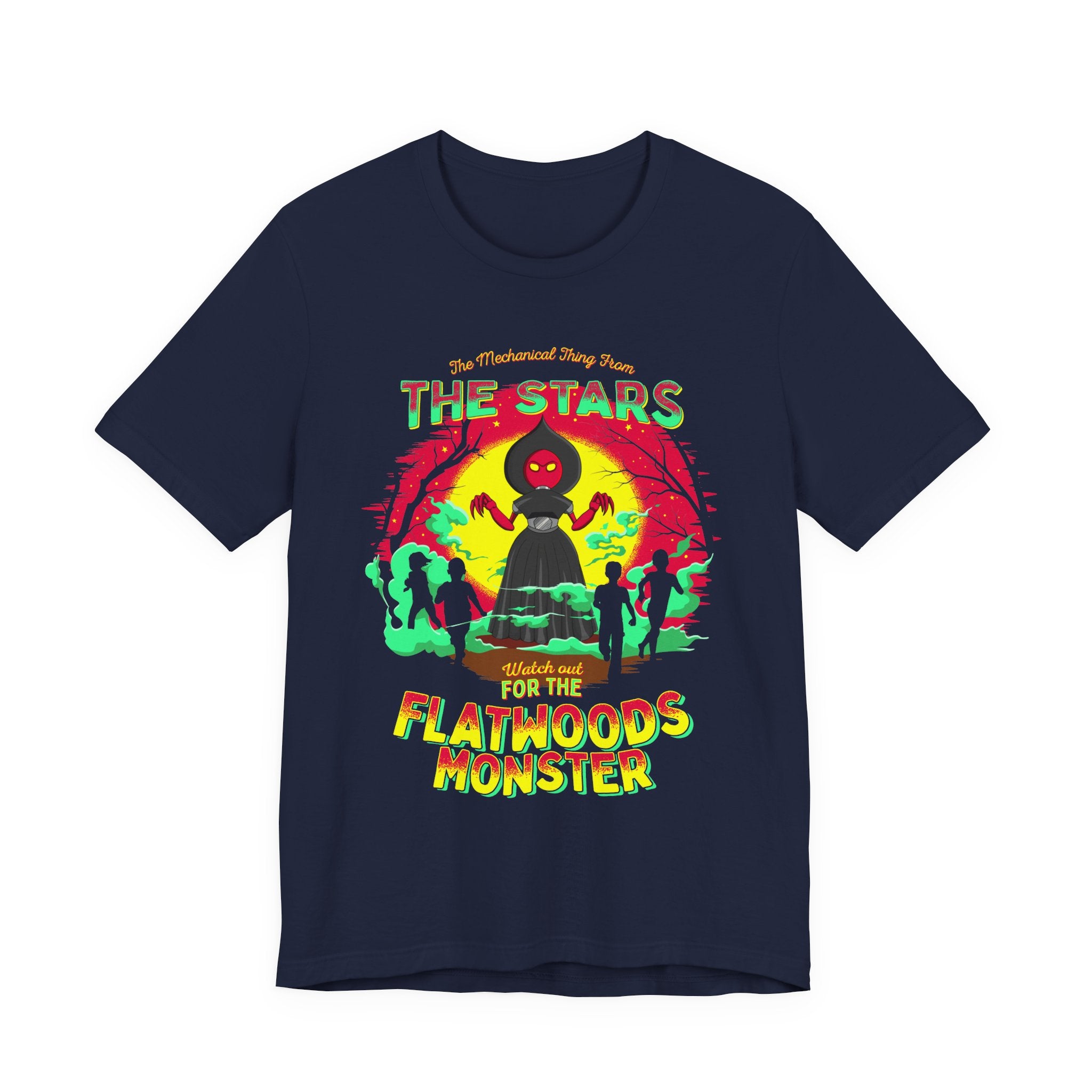 Flatwoods Monster T‑Shirt — 'The Stars Warned Us For The Flatwoods Monster' Retro Alien Tee