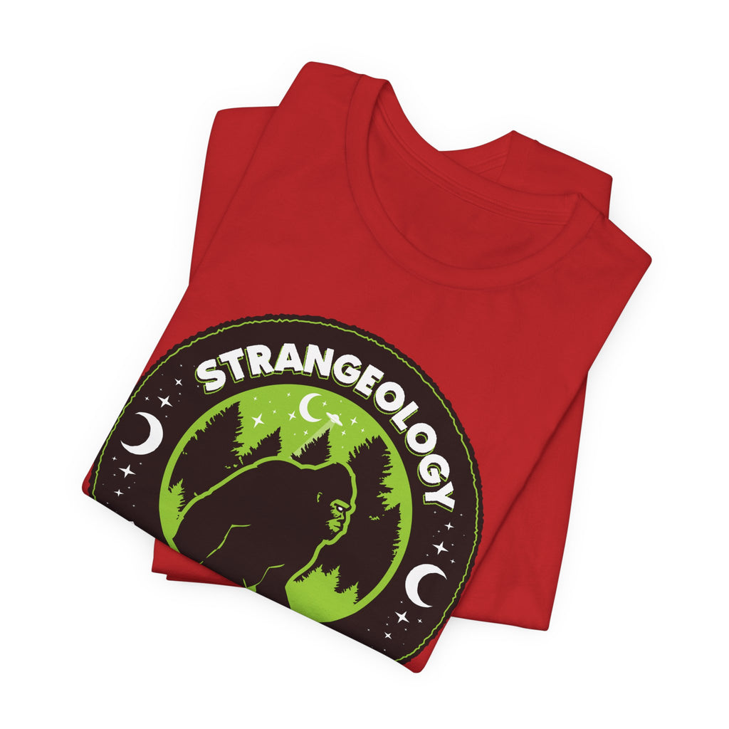 Strangeology Tee — "Exploring the Weird" Bigfoot Cryptid T-Shirt