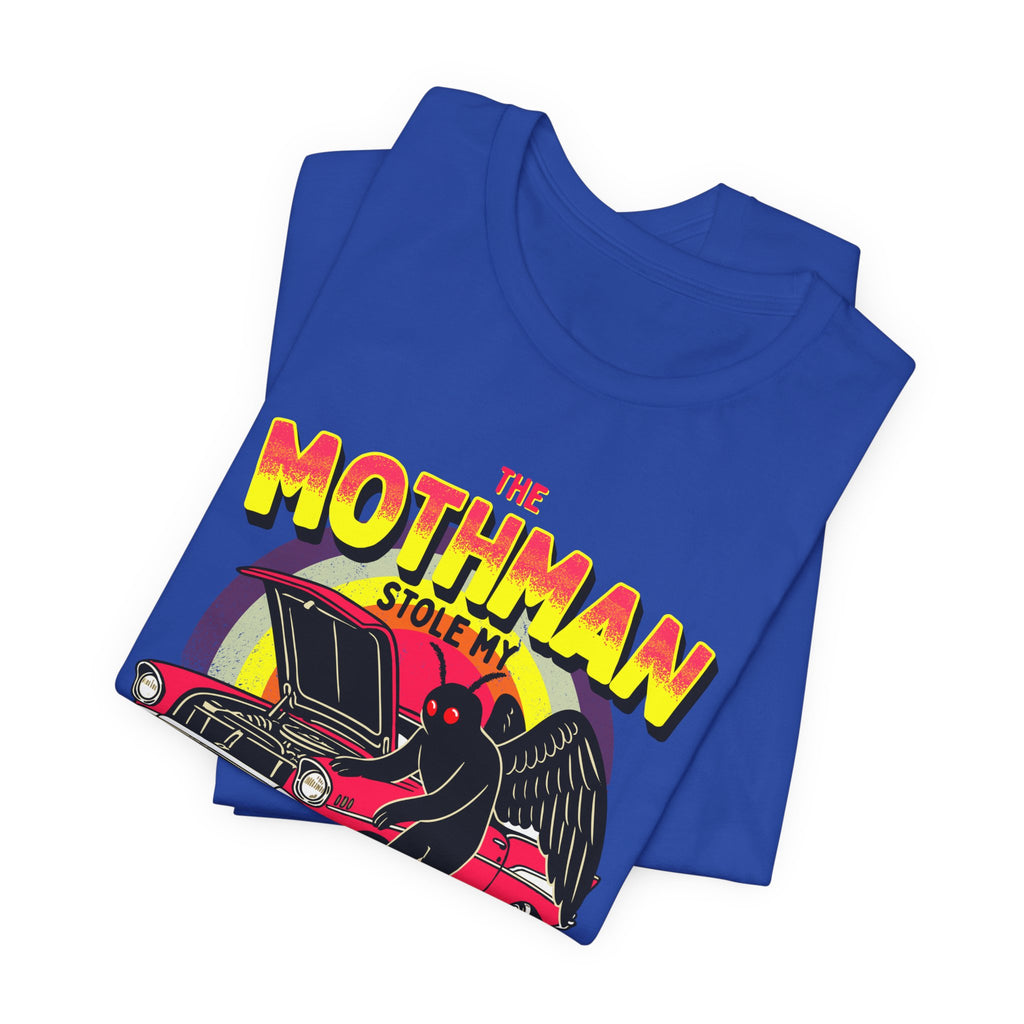 The Mothman Stole My Catalytic Converter" Retro Horror Car Tee
