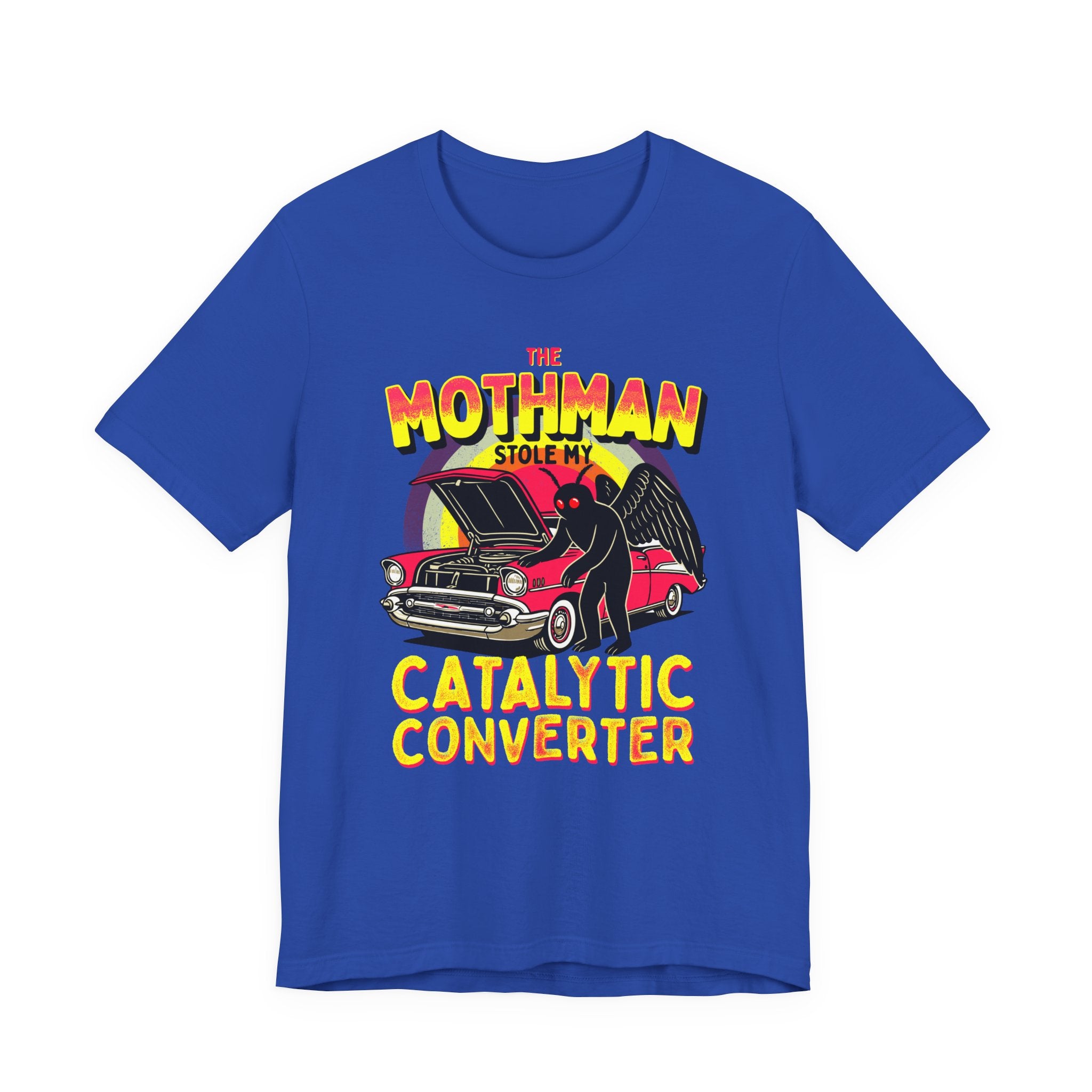 The Mothman Stole My Catalytic Converter" Retro Horror Car Tee
