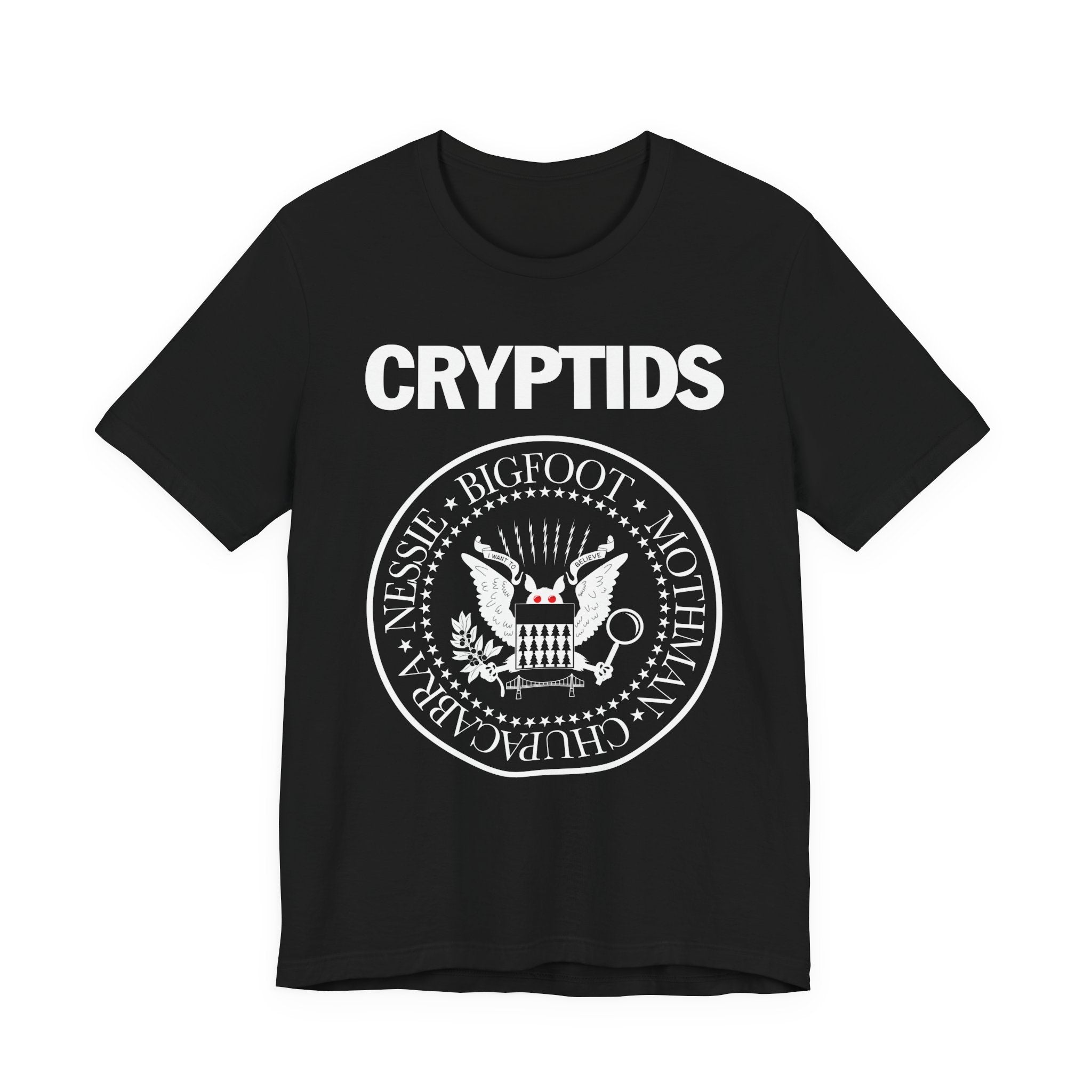 Cryptids PUNK Tee — Bigfoot, Nessie, Mothman & Chupacabra Graphic Shirt