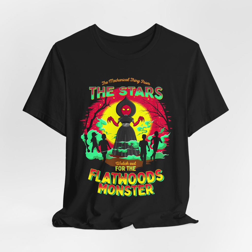 Flatwoods Monster T‑Shirt — 'The Stars Warned Us For The Flatwoods Monster' Retro Alien Tee