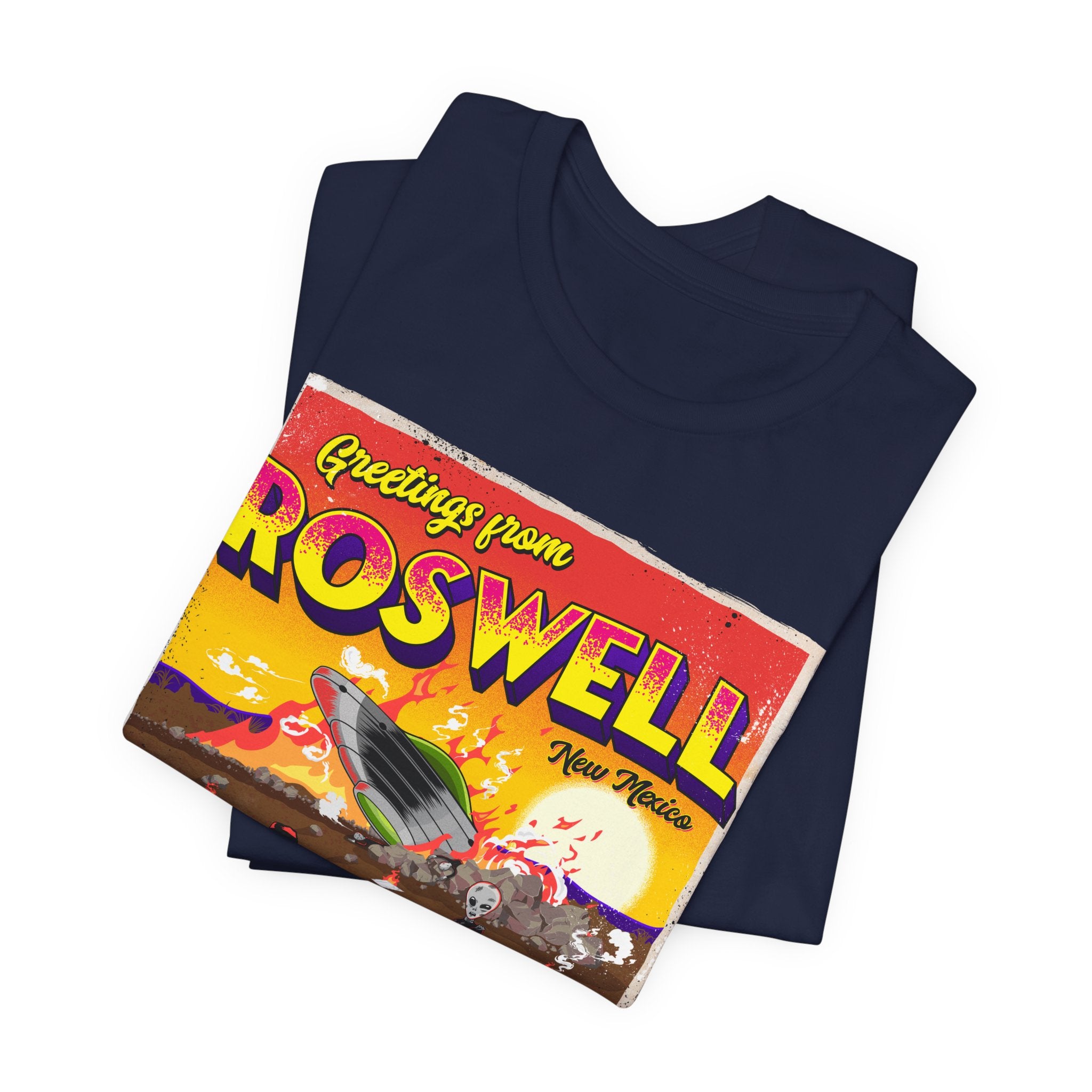 Roswell 1947 Vintage UFO Tee — Greetings From Roswell Alien Poster T-Shirt