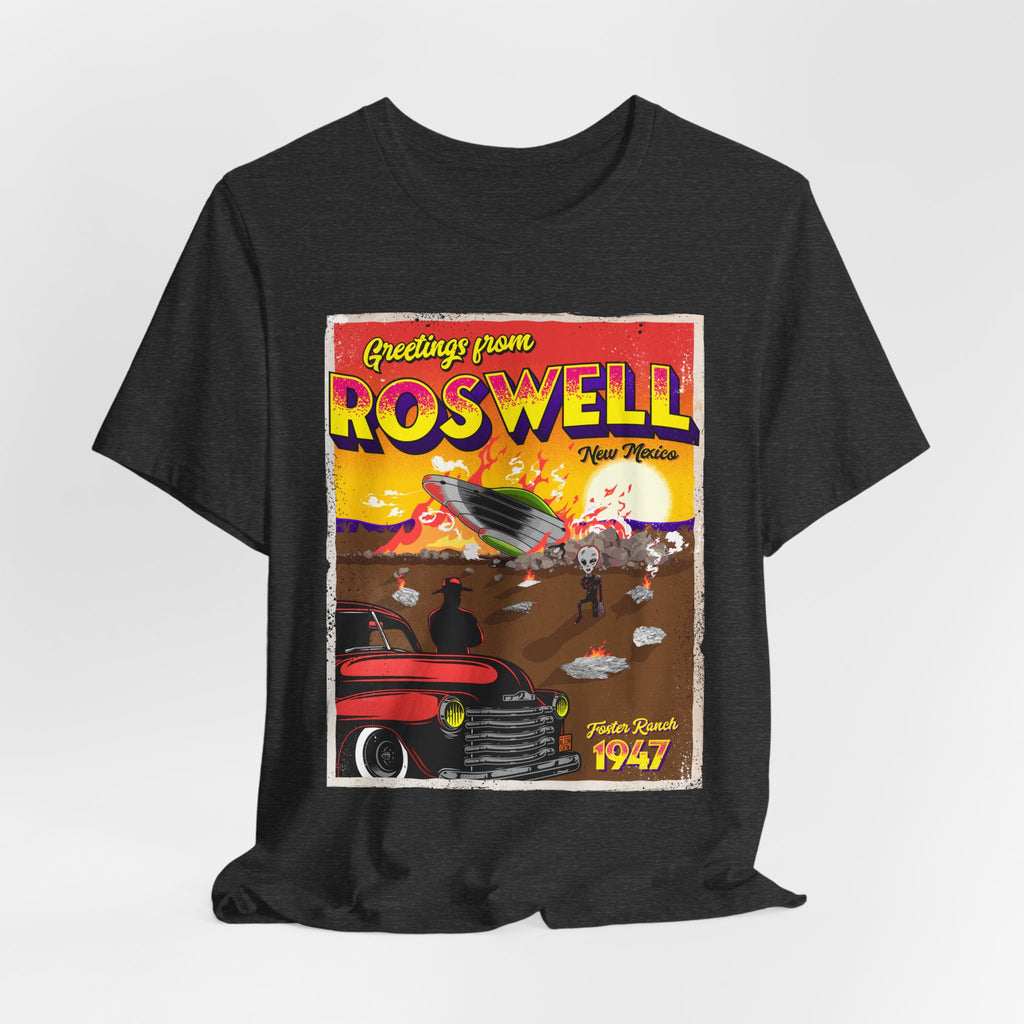 Roswell 1947 Vintage UFO Tee — Greetings From Roswell Alien Poster T-Shirt